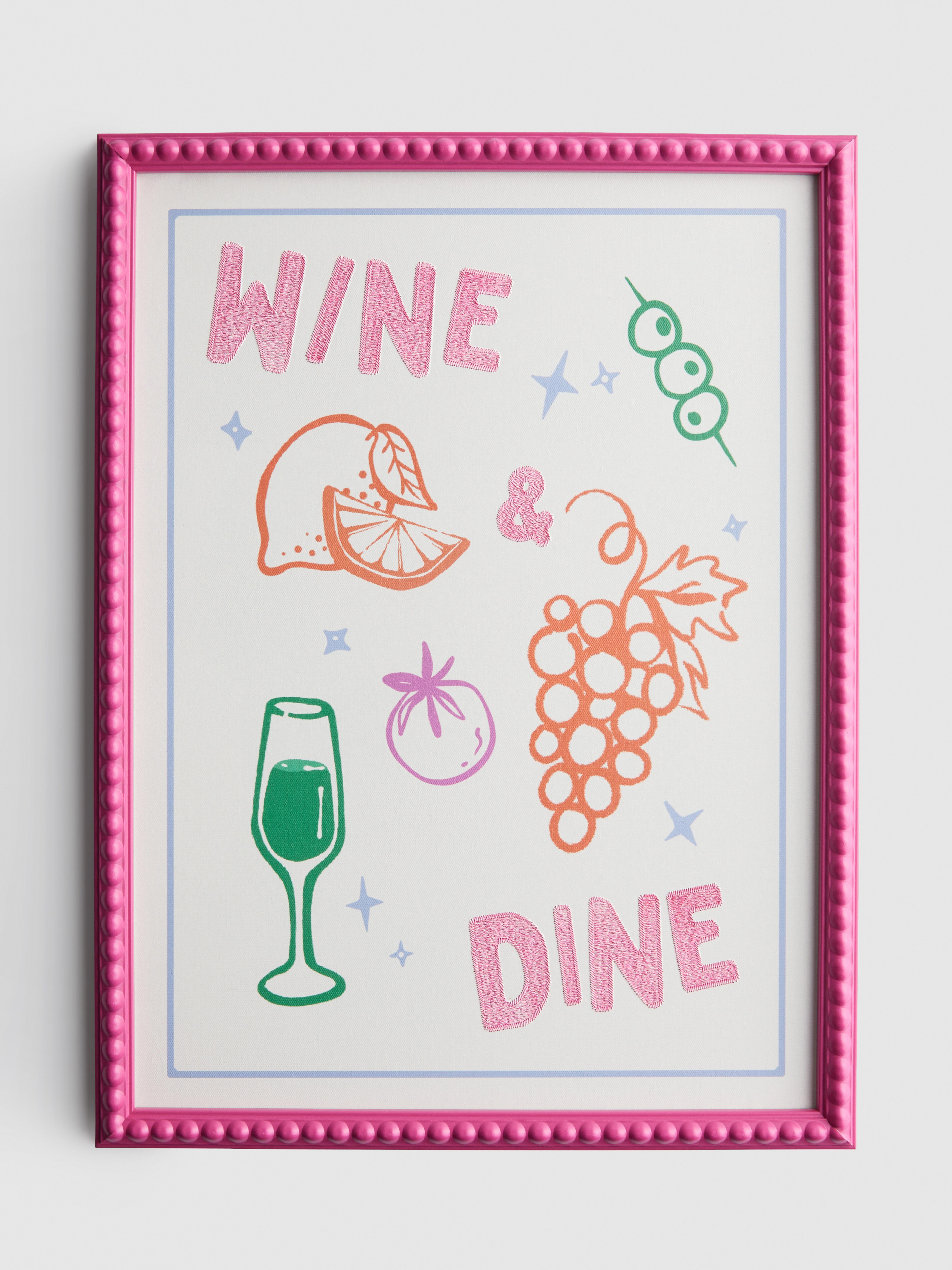 Decorazione da parete a tema vino cornice di perline
