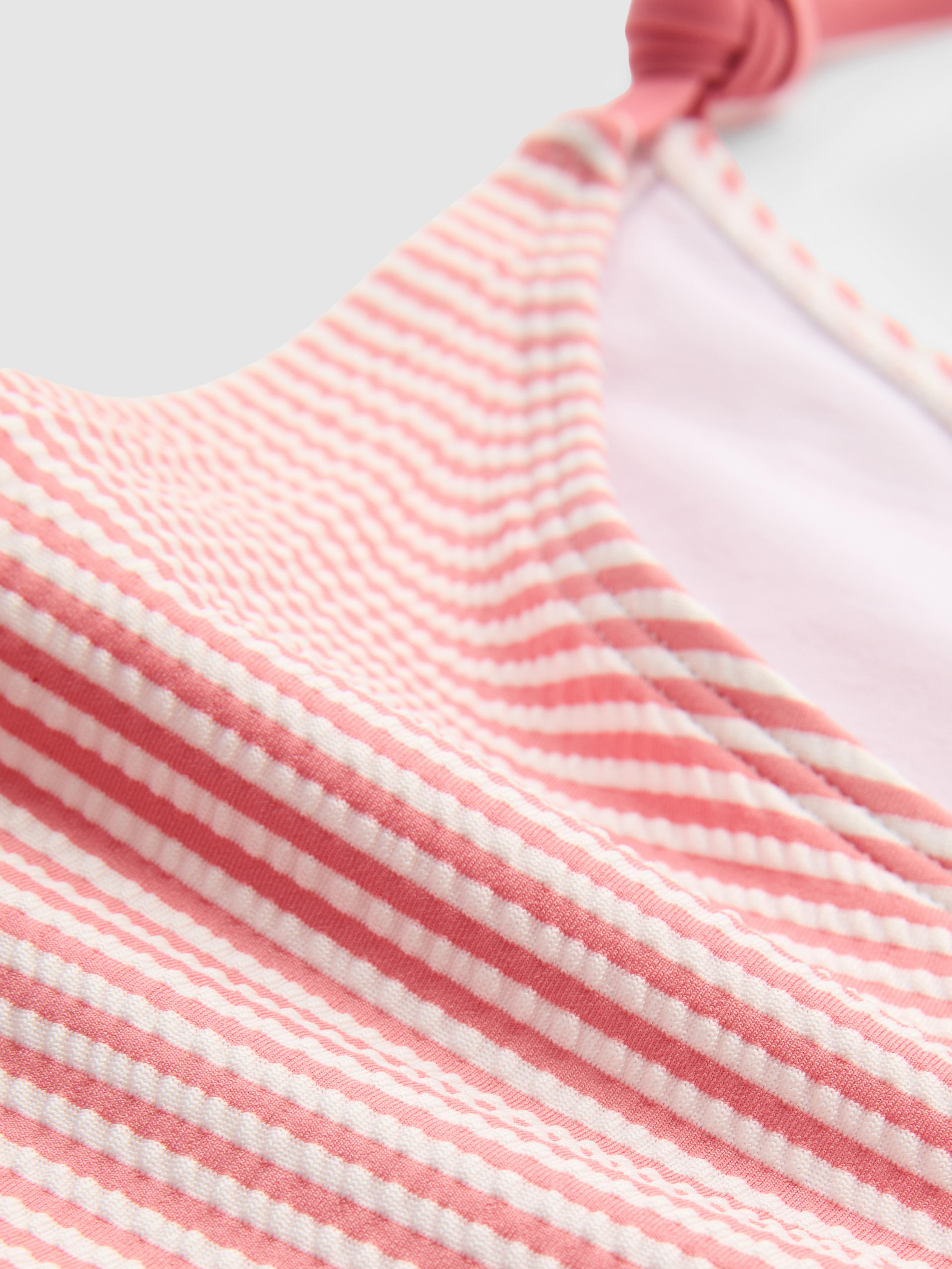 Slip bikini annodato con righe e stelle marine