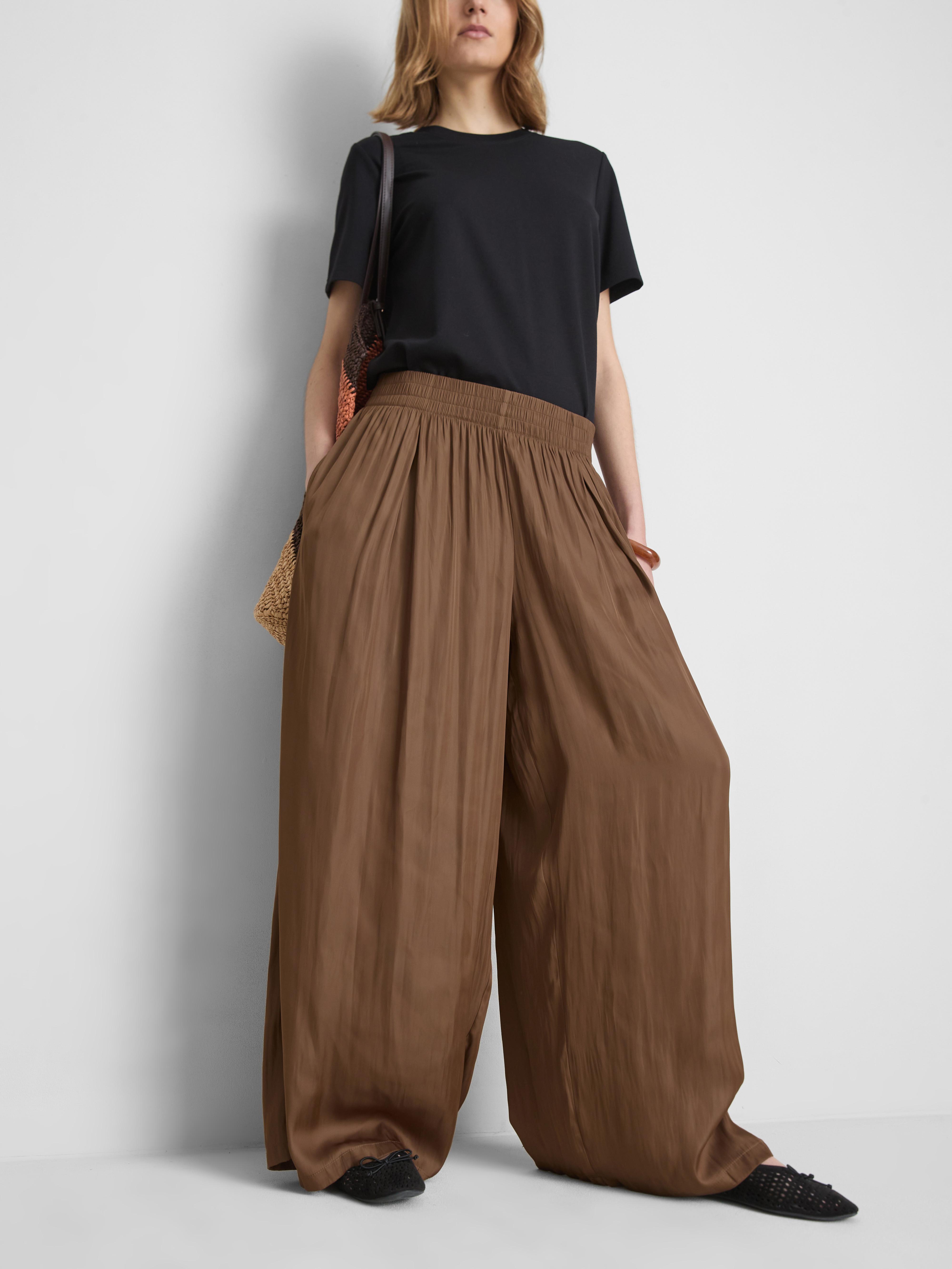 The Edit Satin Wide Leg Trousers