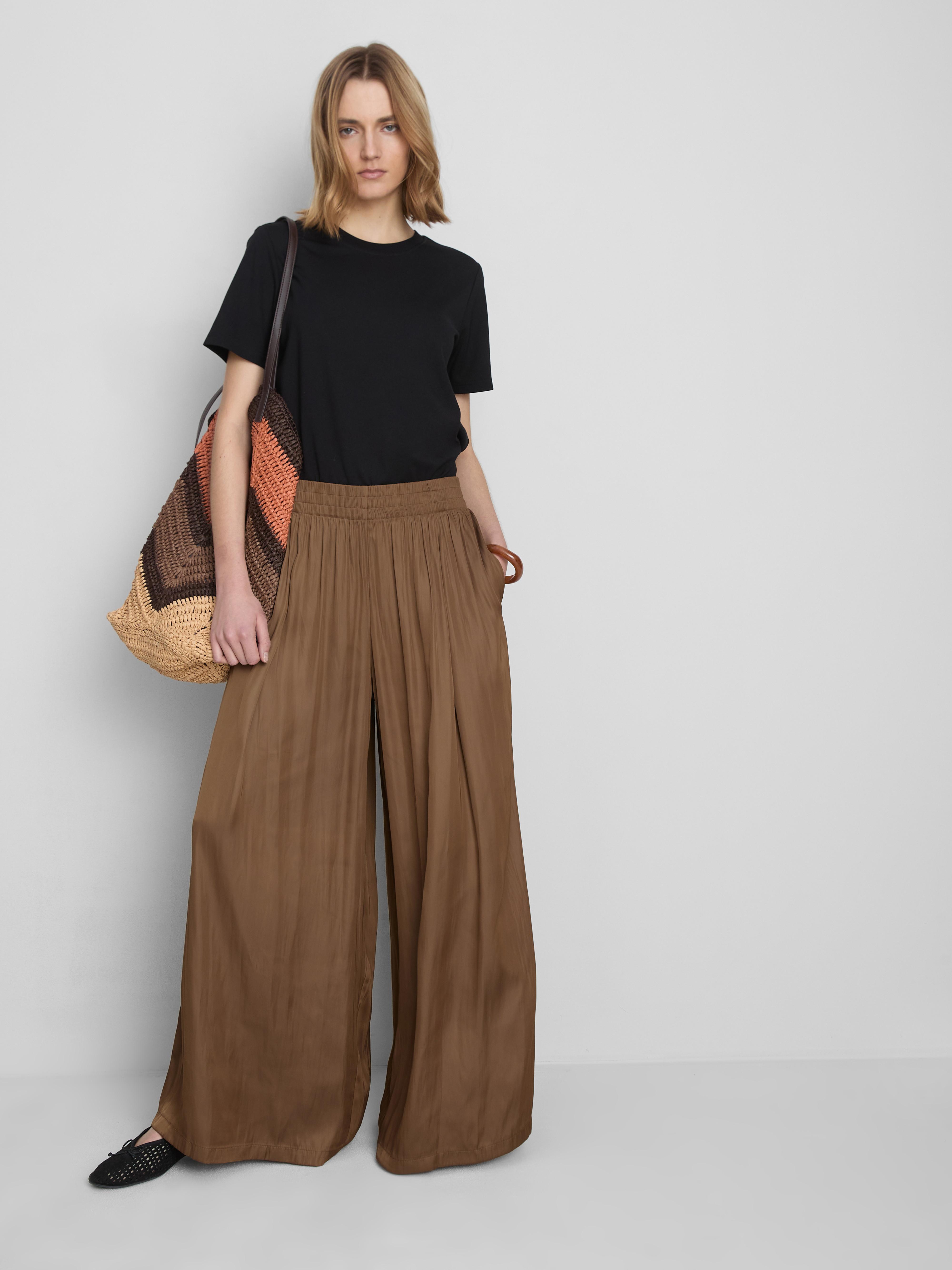 The Edit Satin Wide Leg Trousers