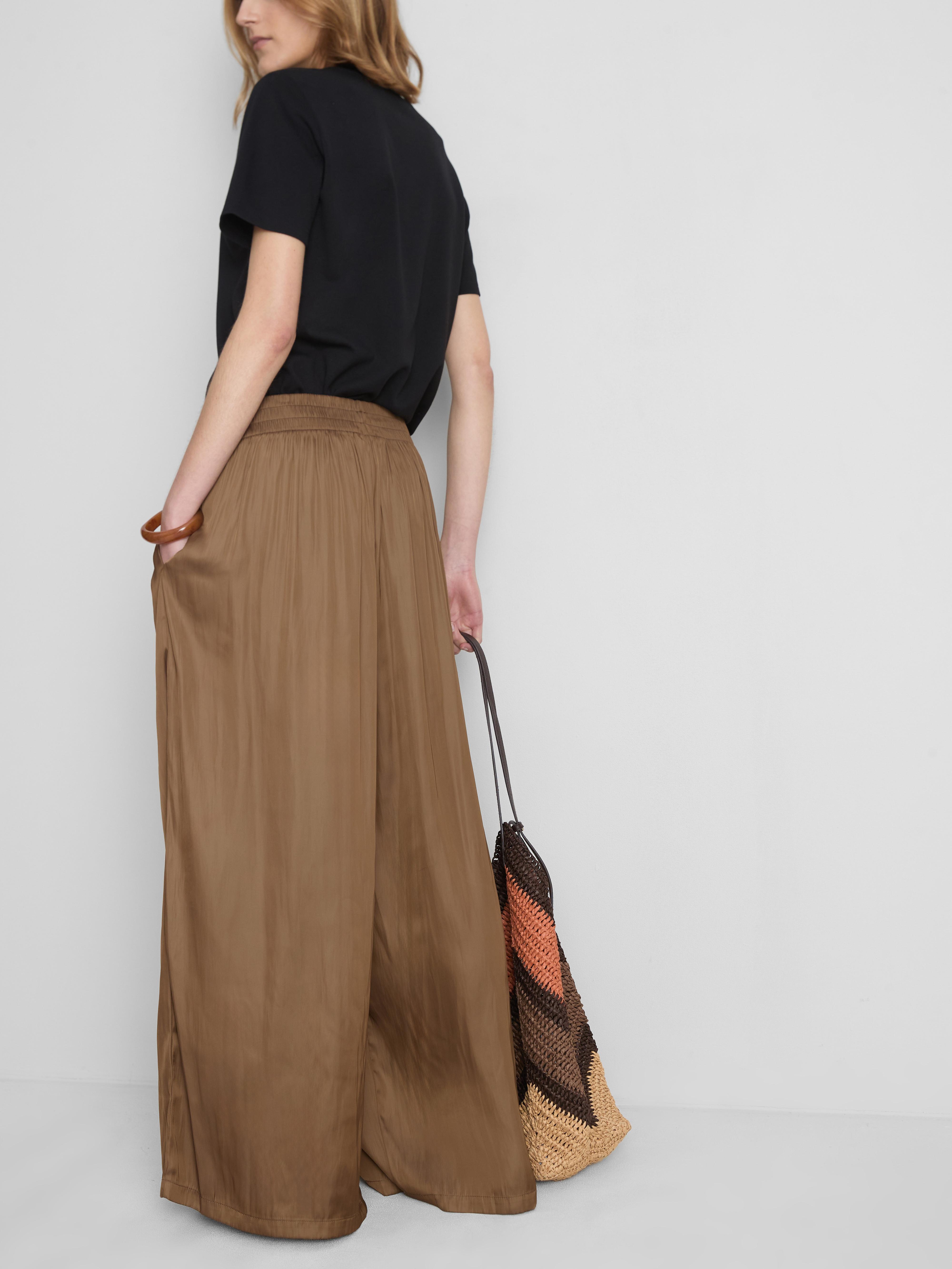 The Edit Satin Wide Leg Trousers