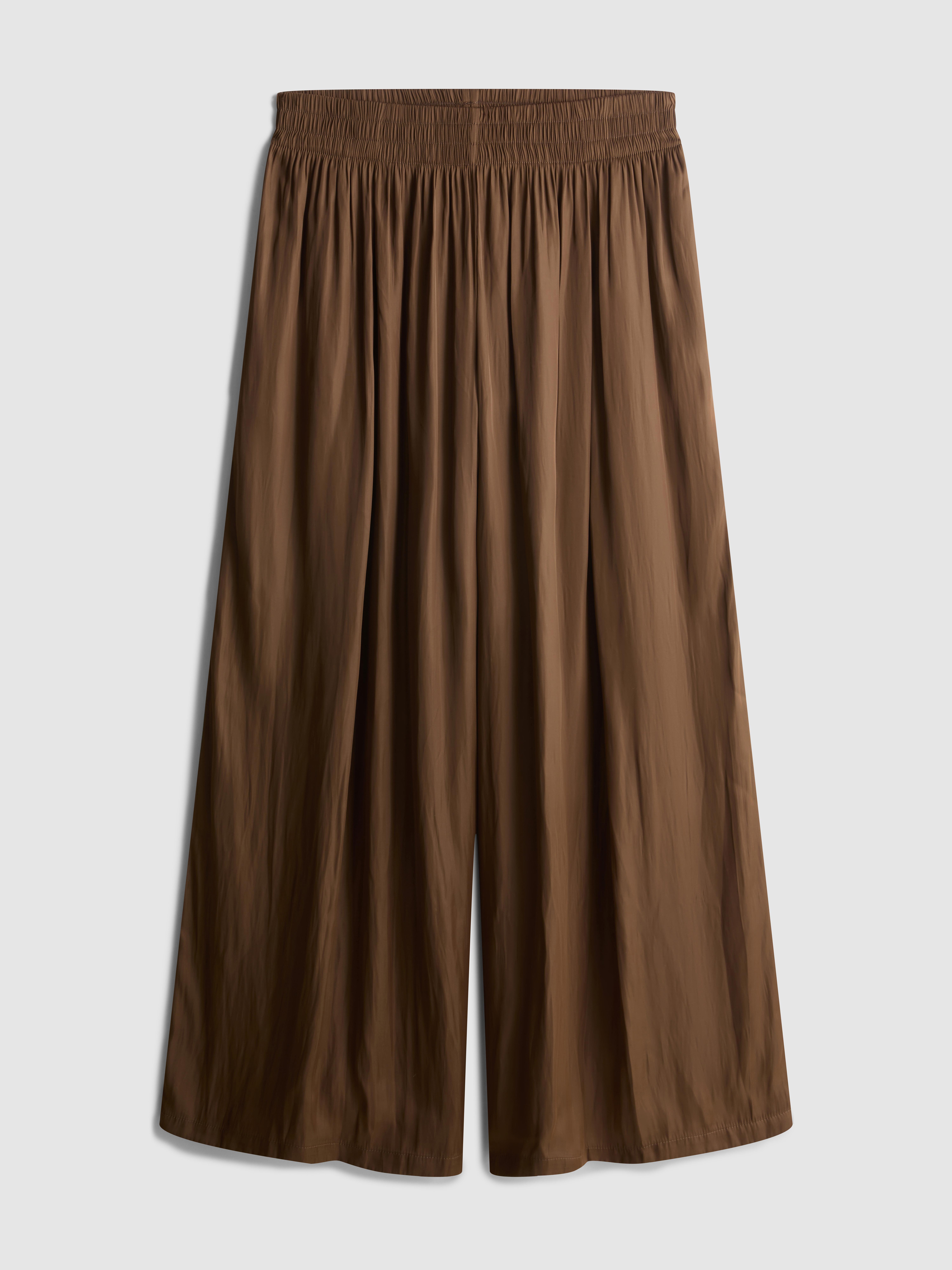 The Edit Satin Wide Leg Trousers