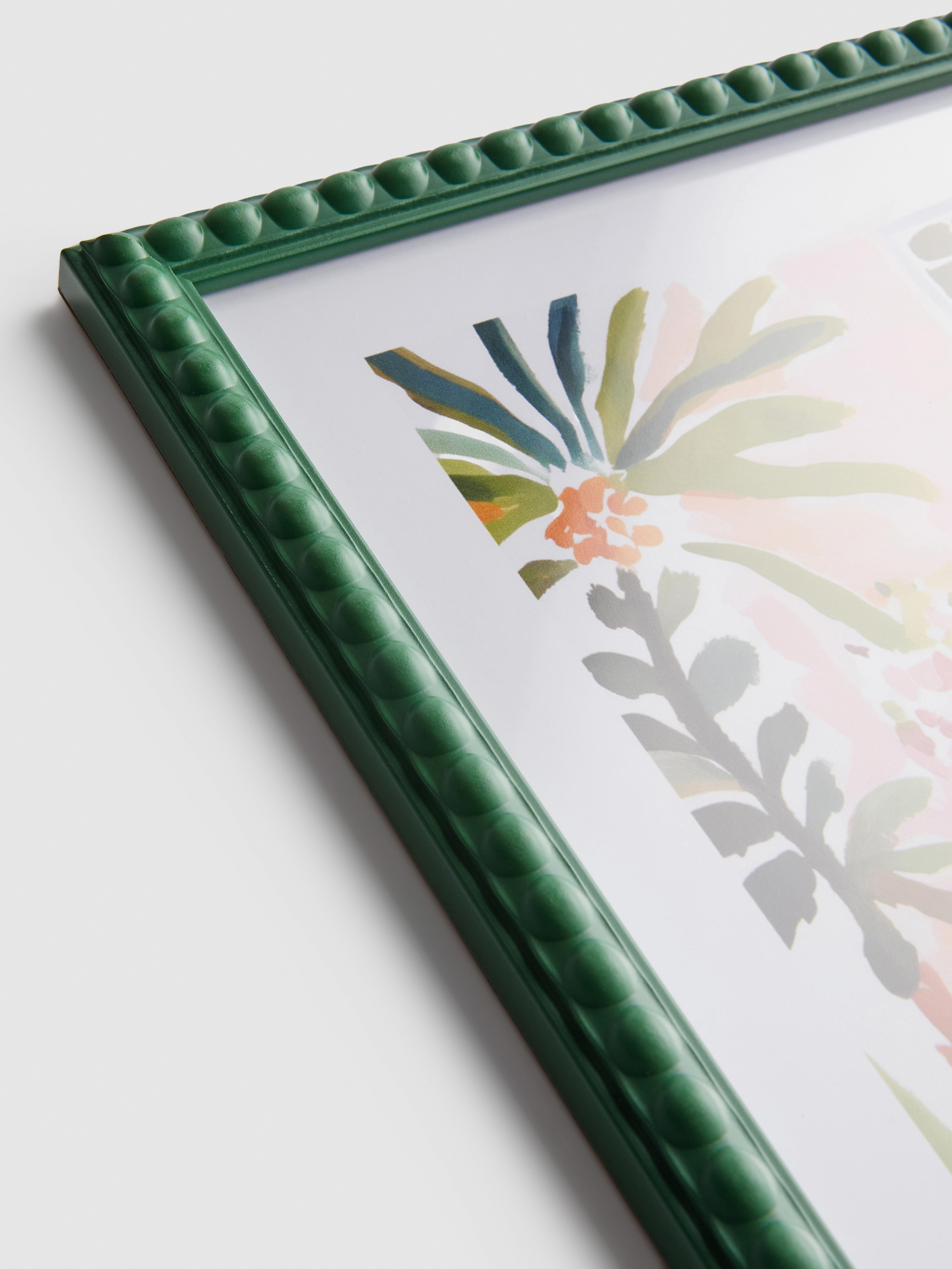 Villa-Wandbild im Aquarell-Stil im Rahmen mit Perlenstruktur