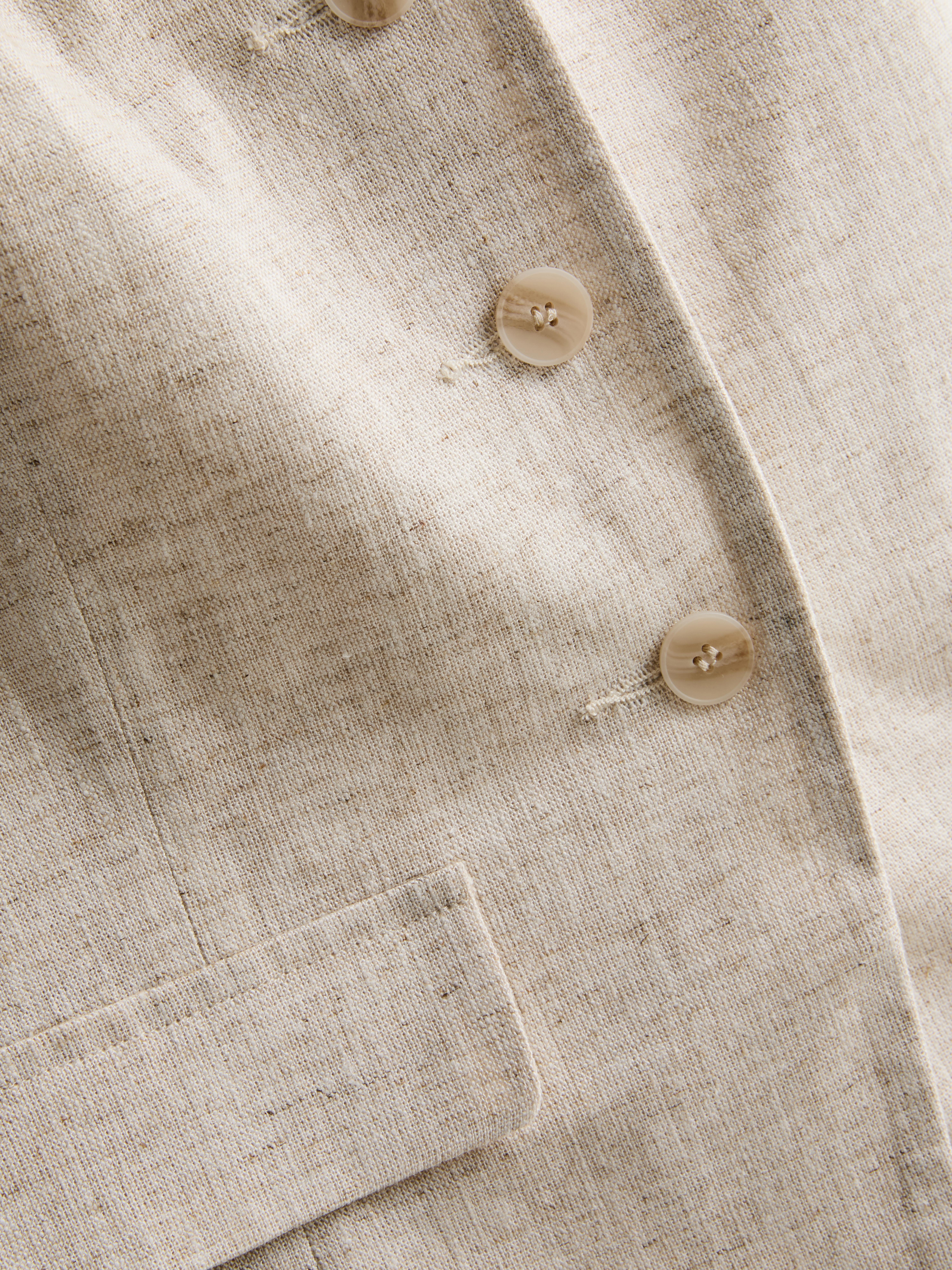Longline Linen Blend Waistcoat