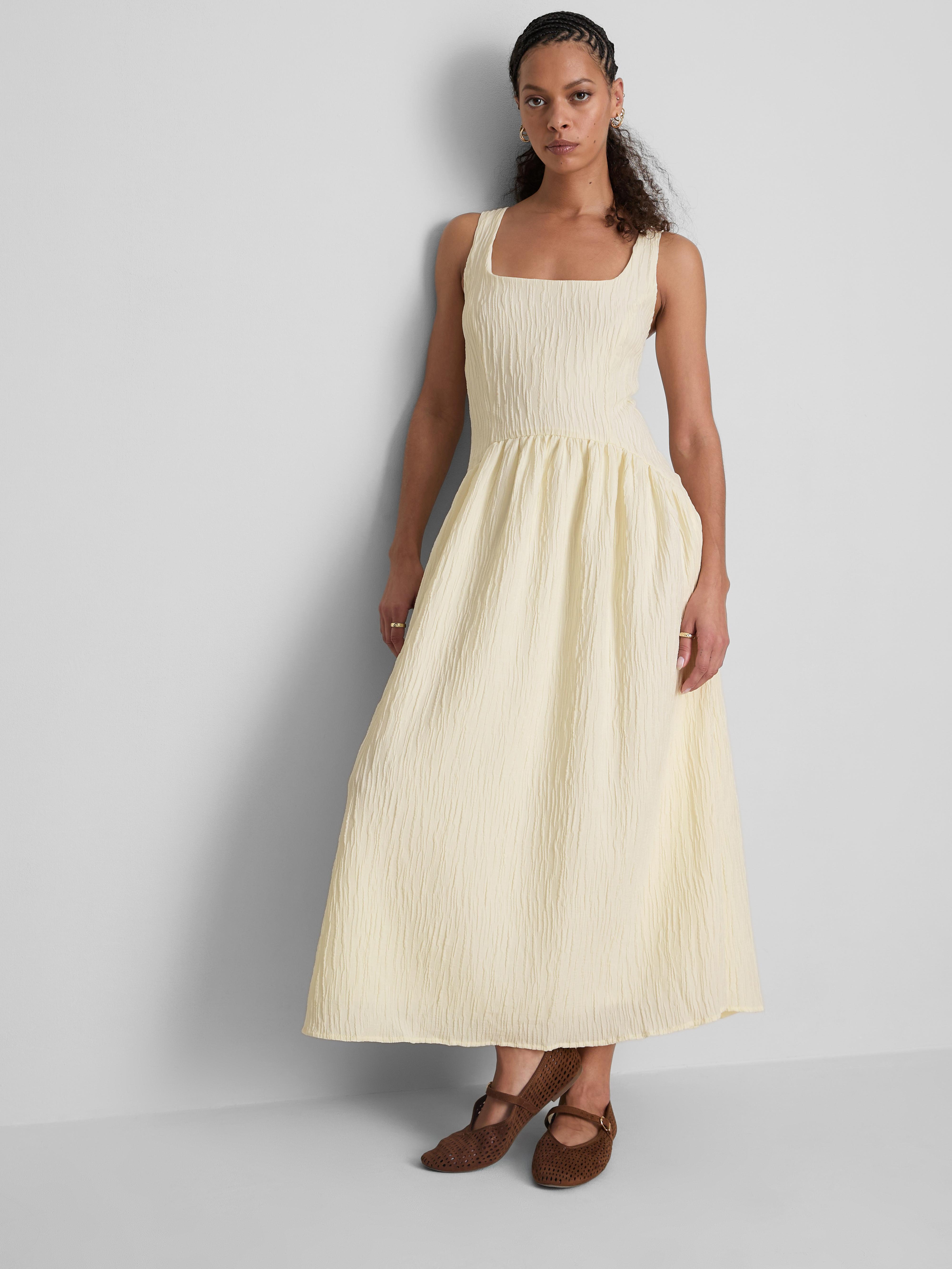 Textured Corset Midi Dress