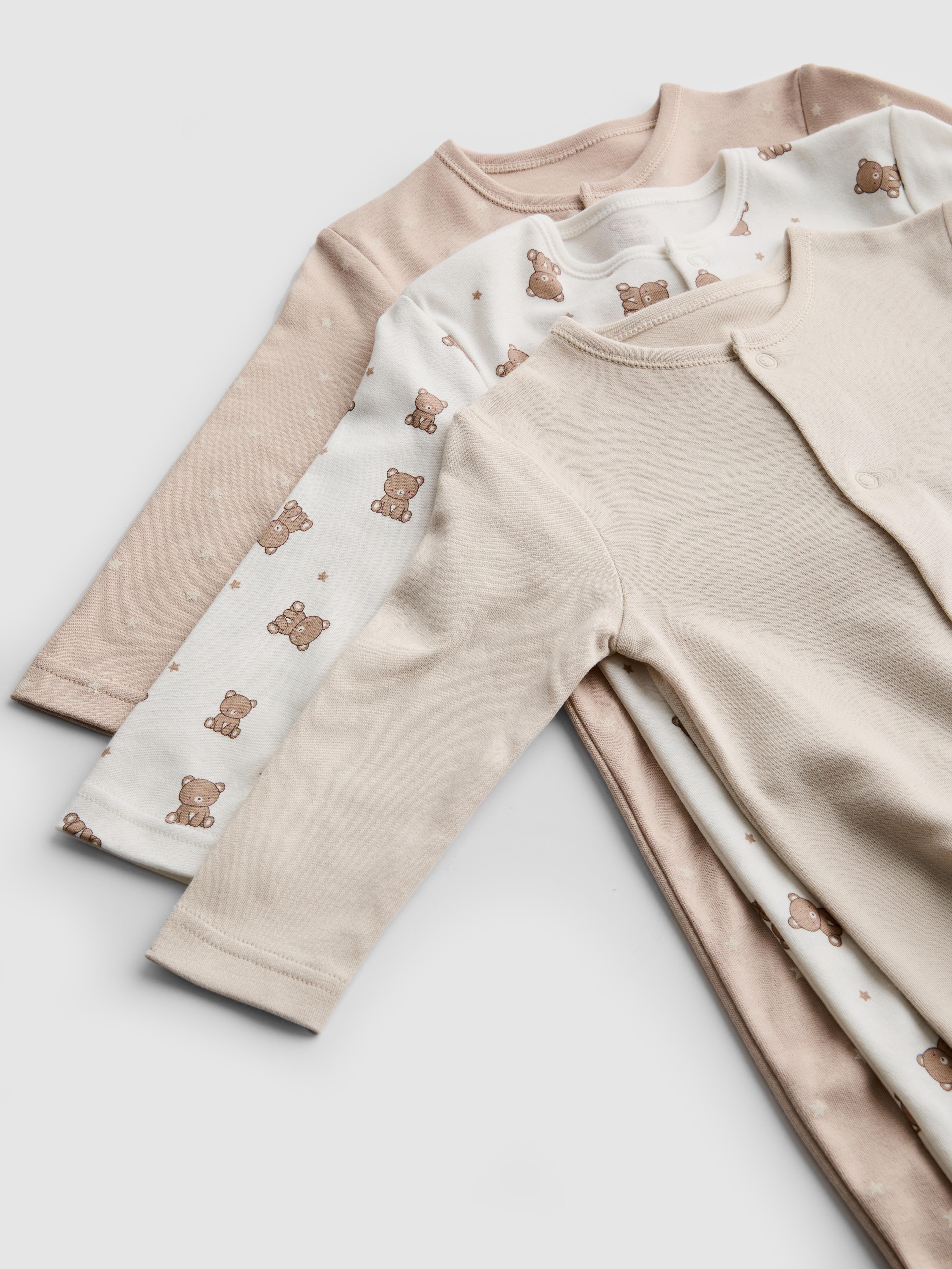 0-25mths | 3pk Bear Print Newborn Sleepers