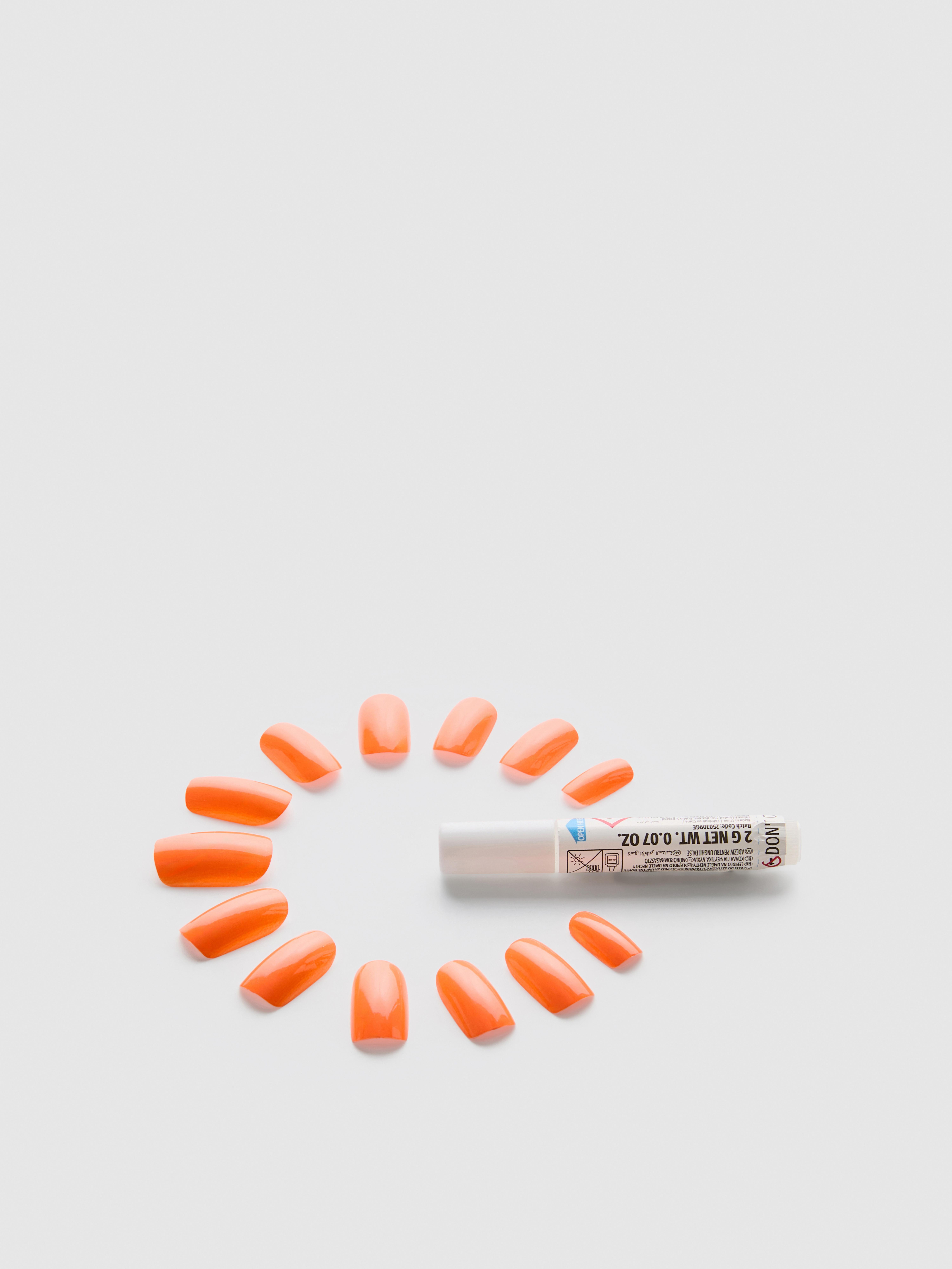 Uñas postizas cuadradas brillantes de neón de PS...