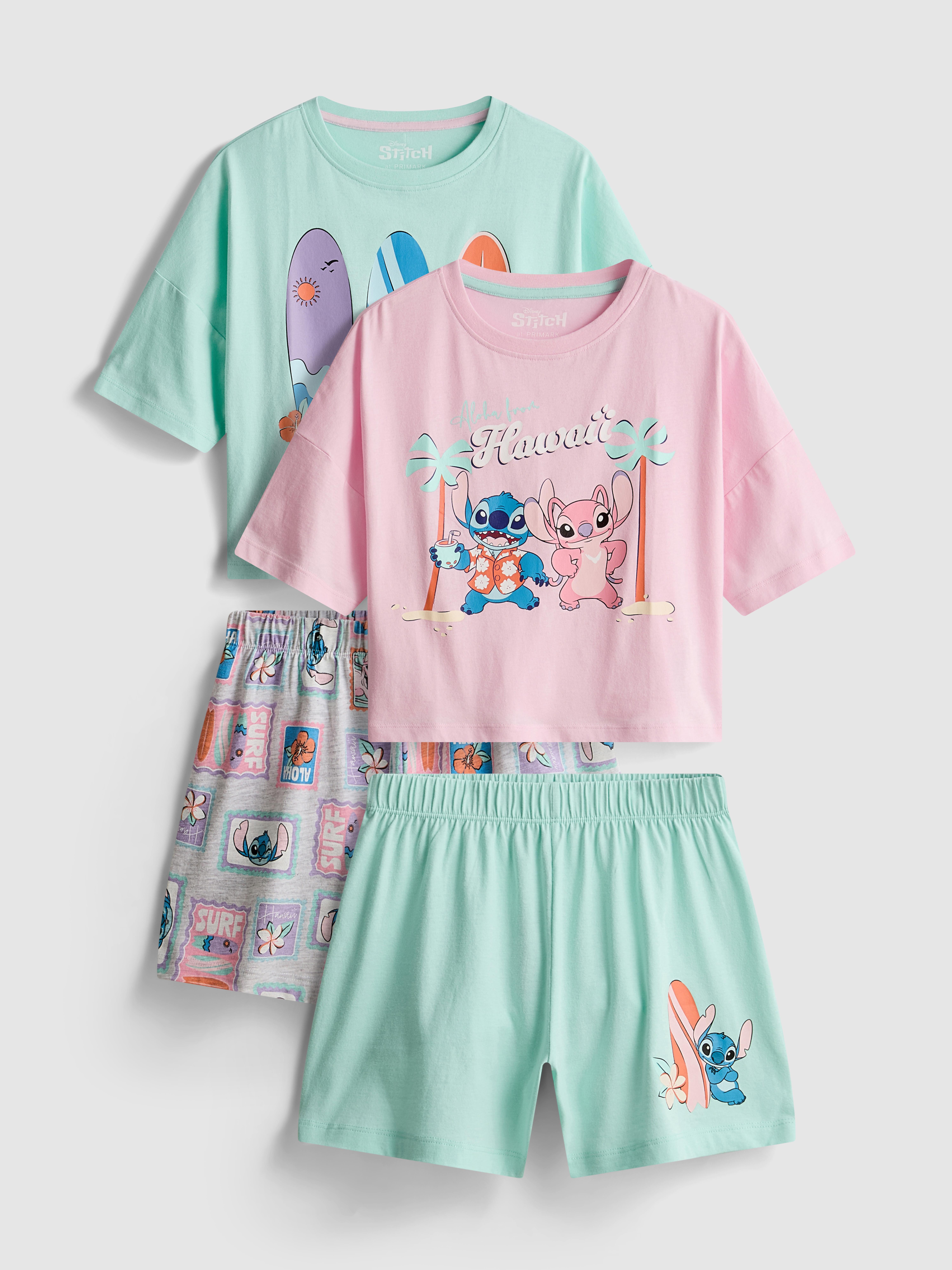 5-15 jr | Wijde korte pyjama Disney's Stitch, set van 2