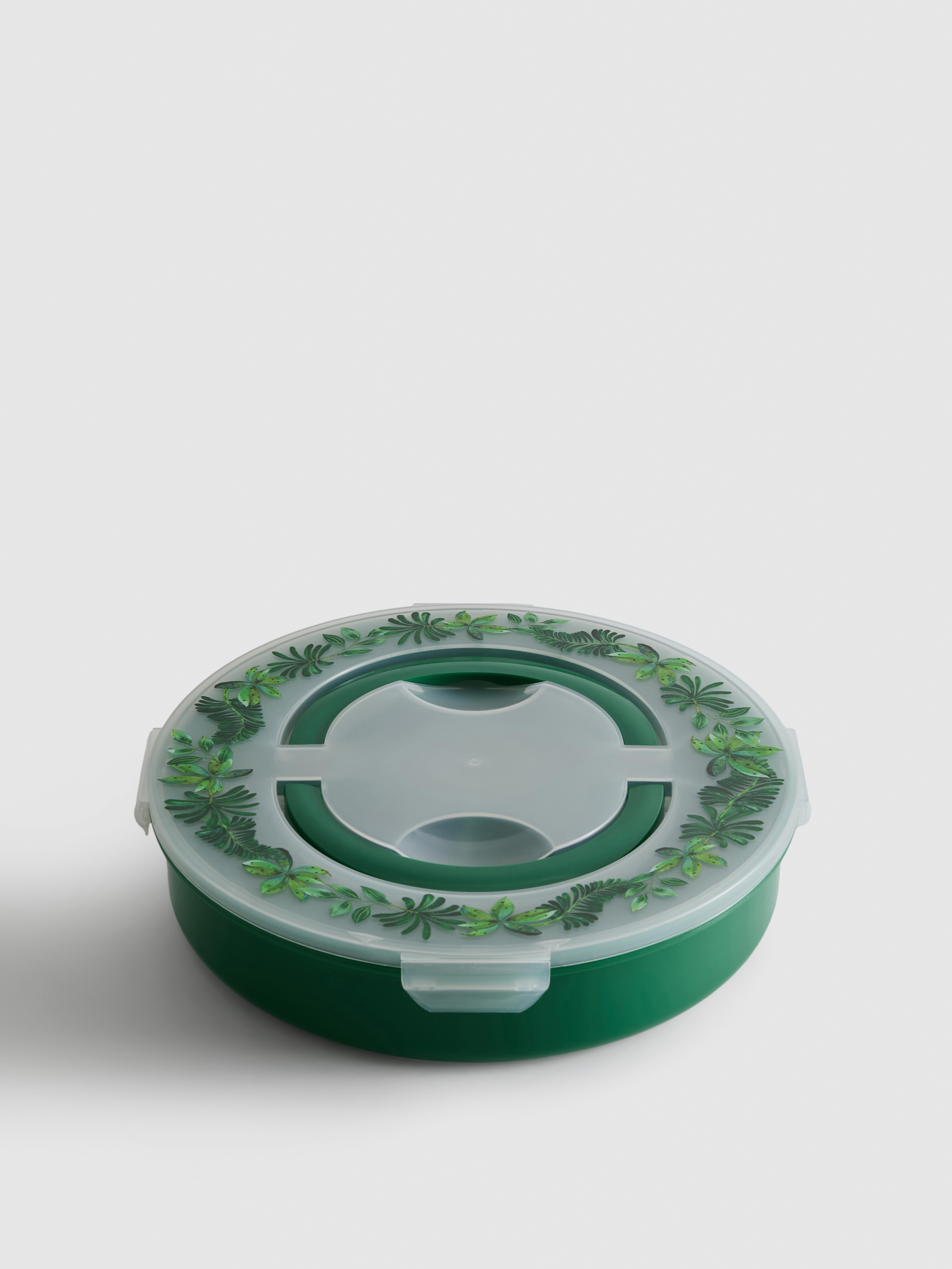 Plat de service avec couvercle à motif tropical