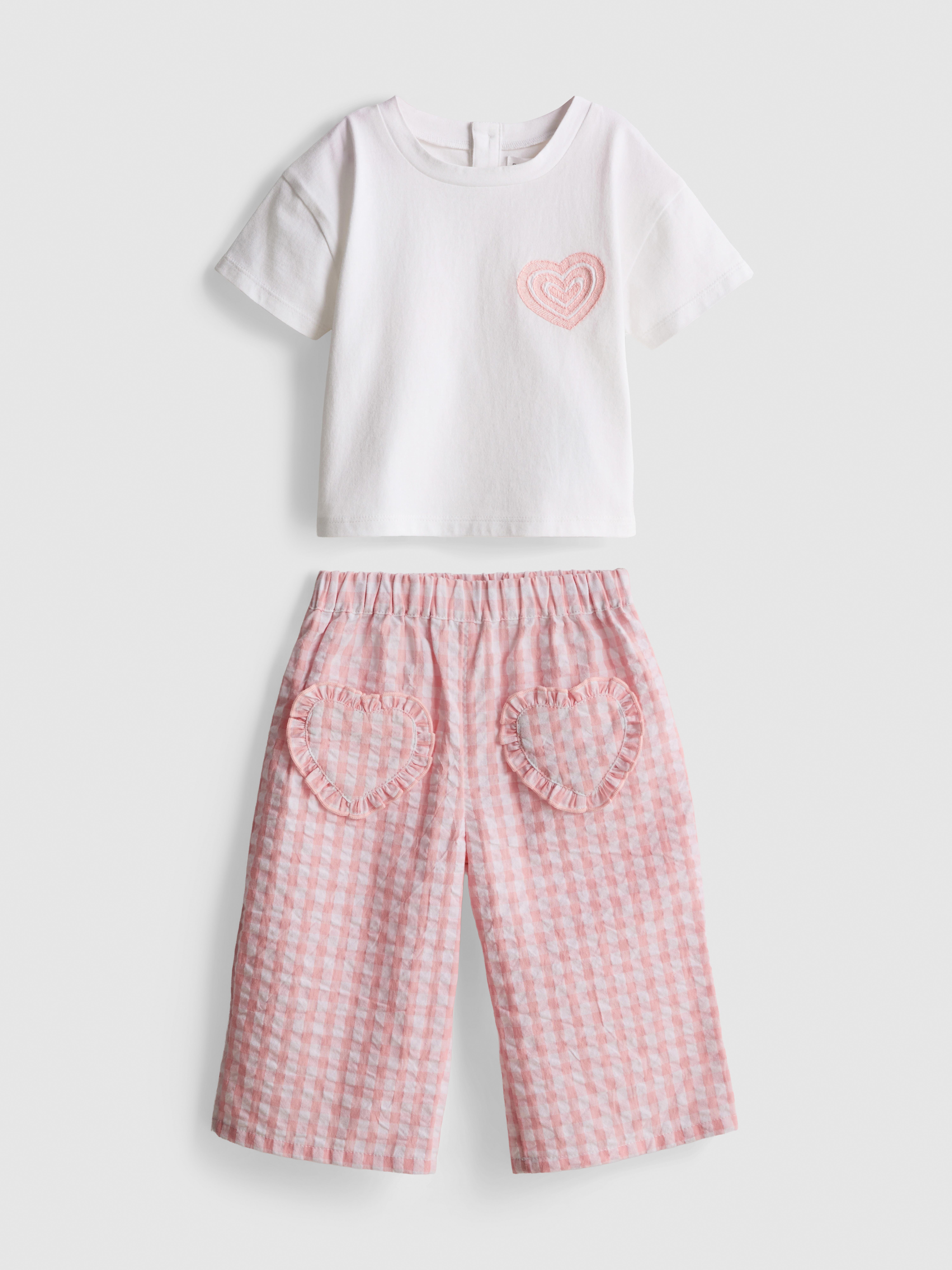 0–36 mois | Ensemble t-shirt et pantalon à poche cœur