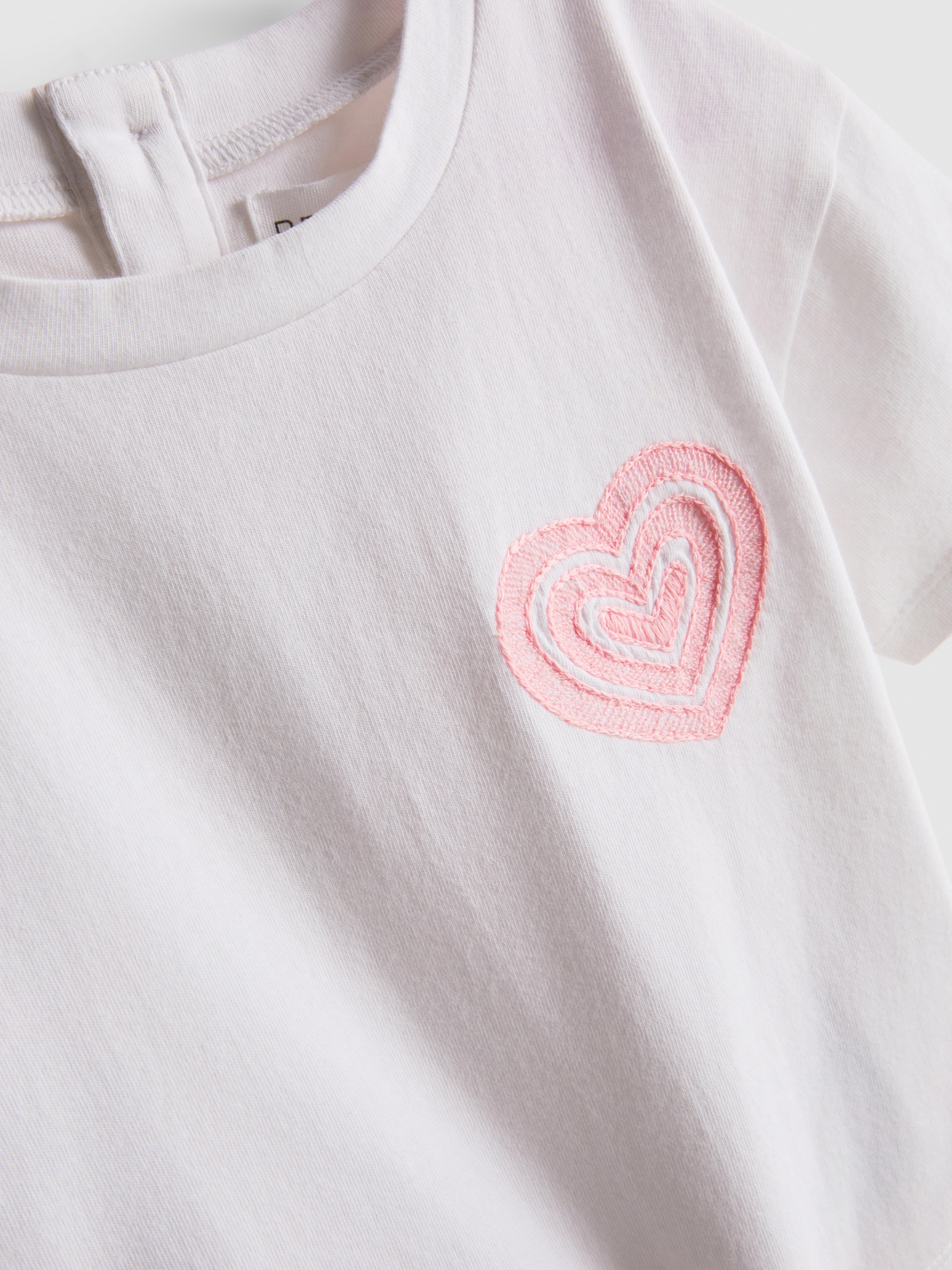 0-36mths | Heart Pocket T-Shirt And Trouser Set