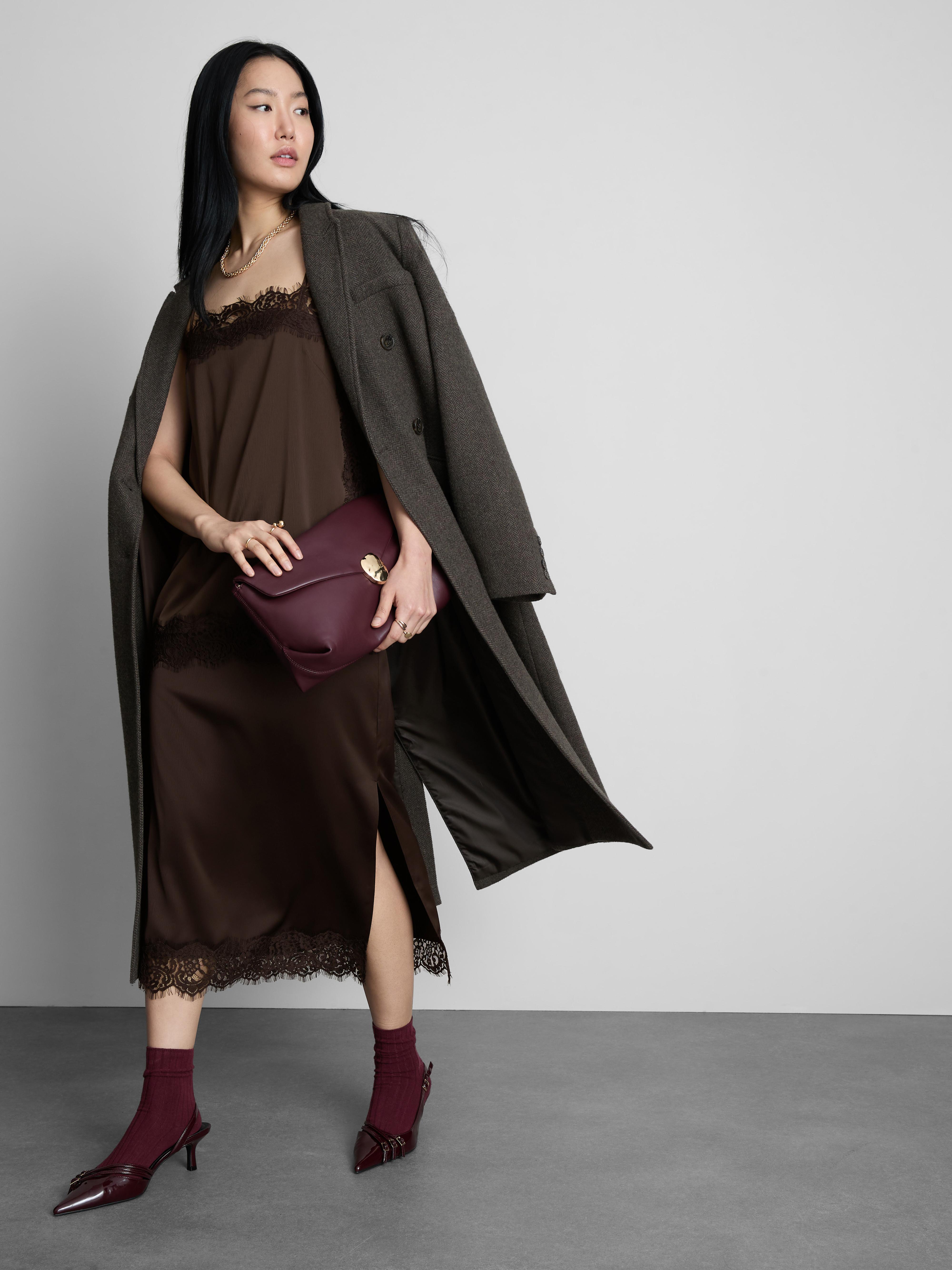 Women's Brown The Edit Square Neck Lace Cami Top