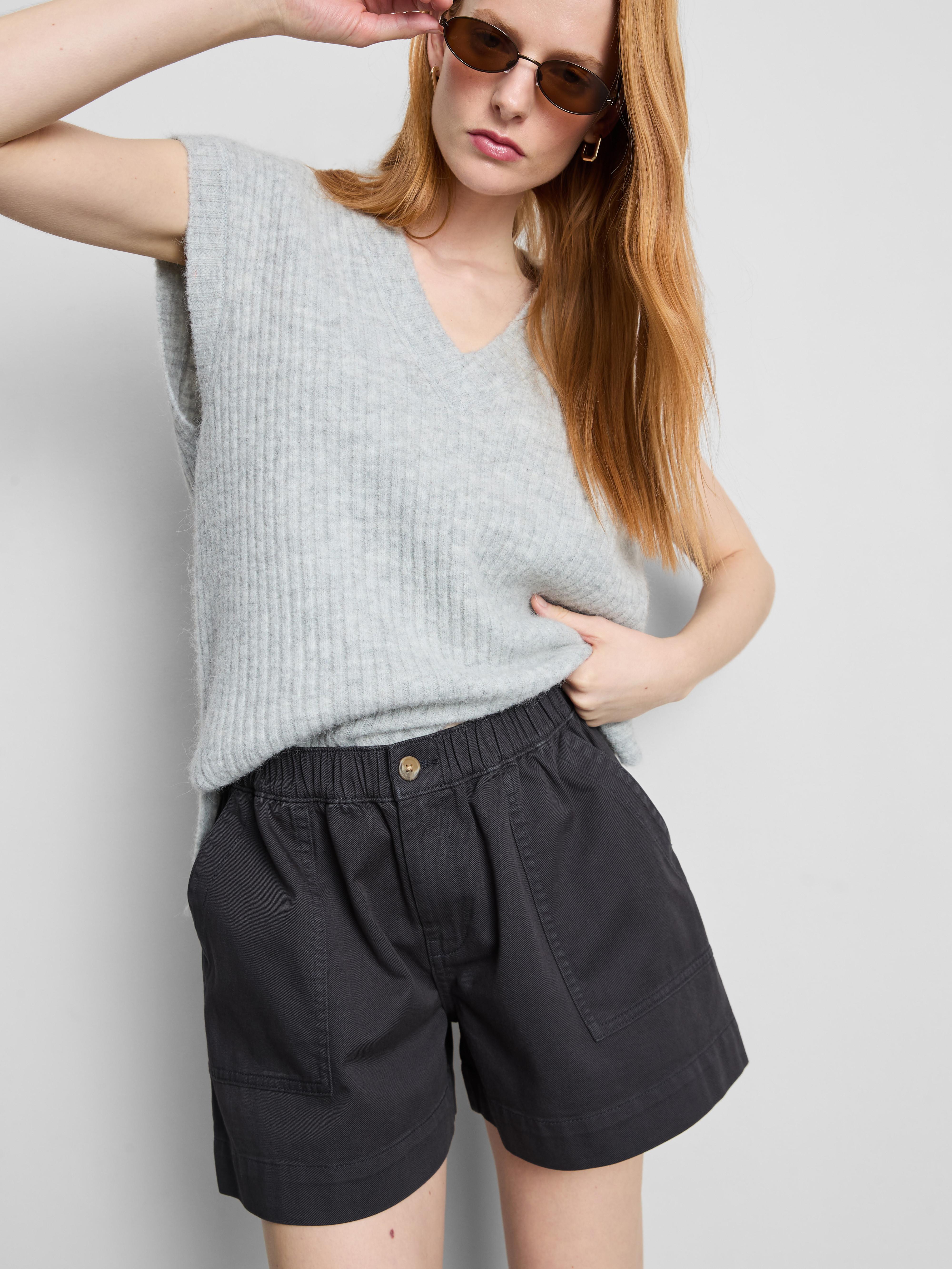 Cotton Denim Utility Shorts