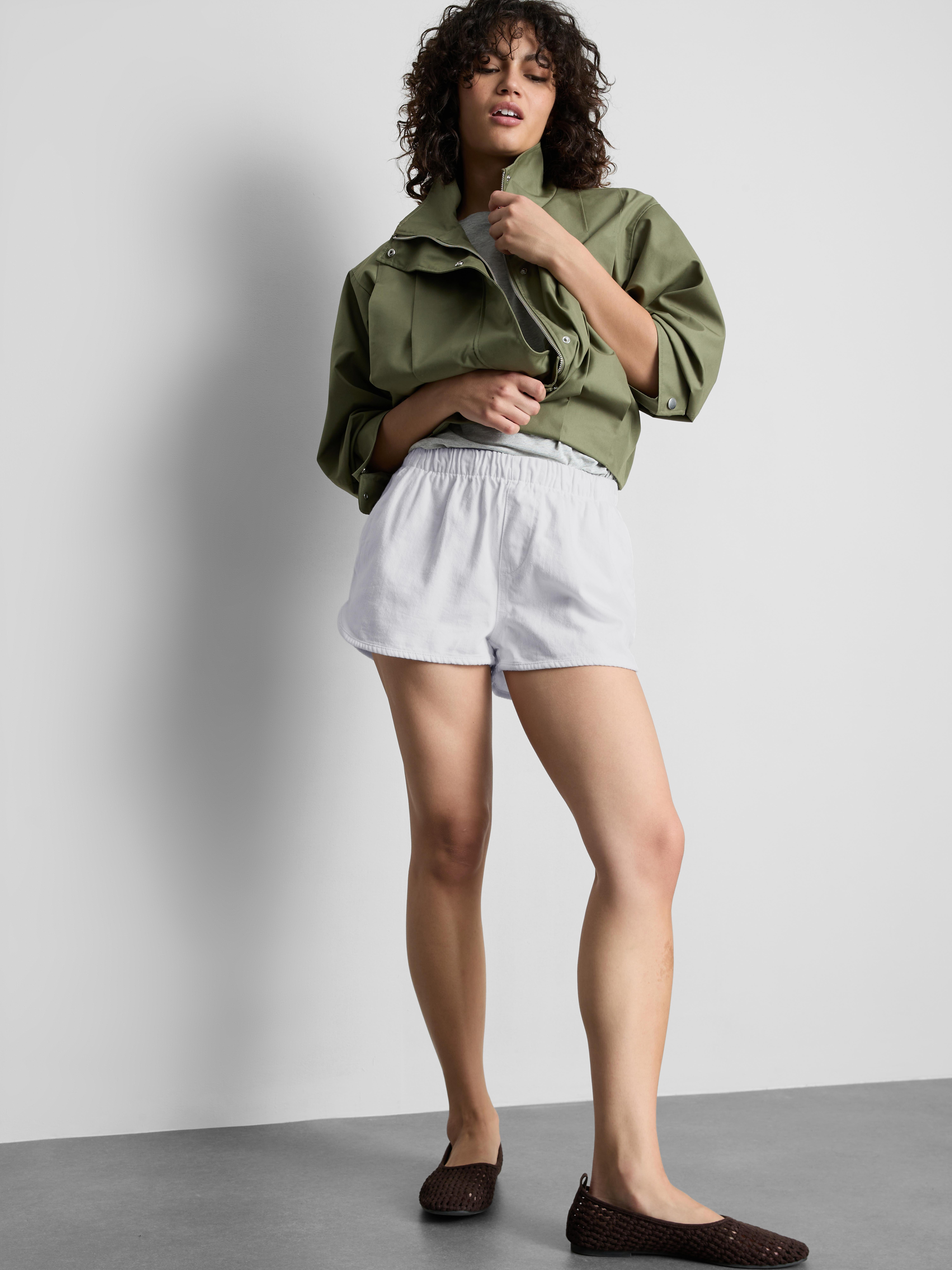 Cotton Denim Runner Shorts