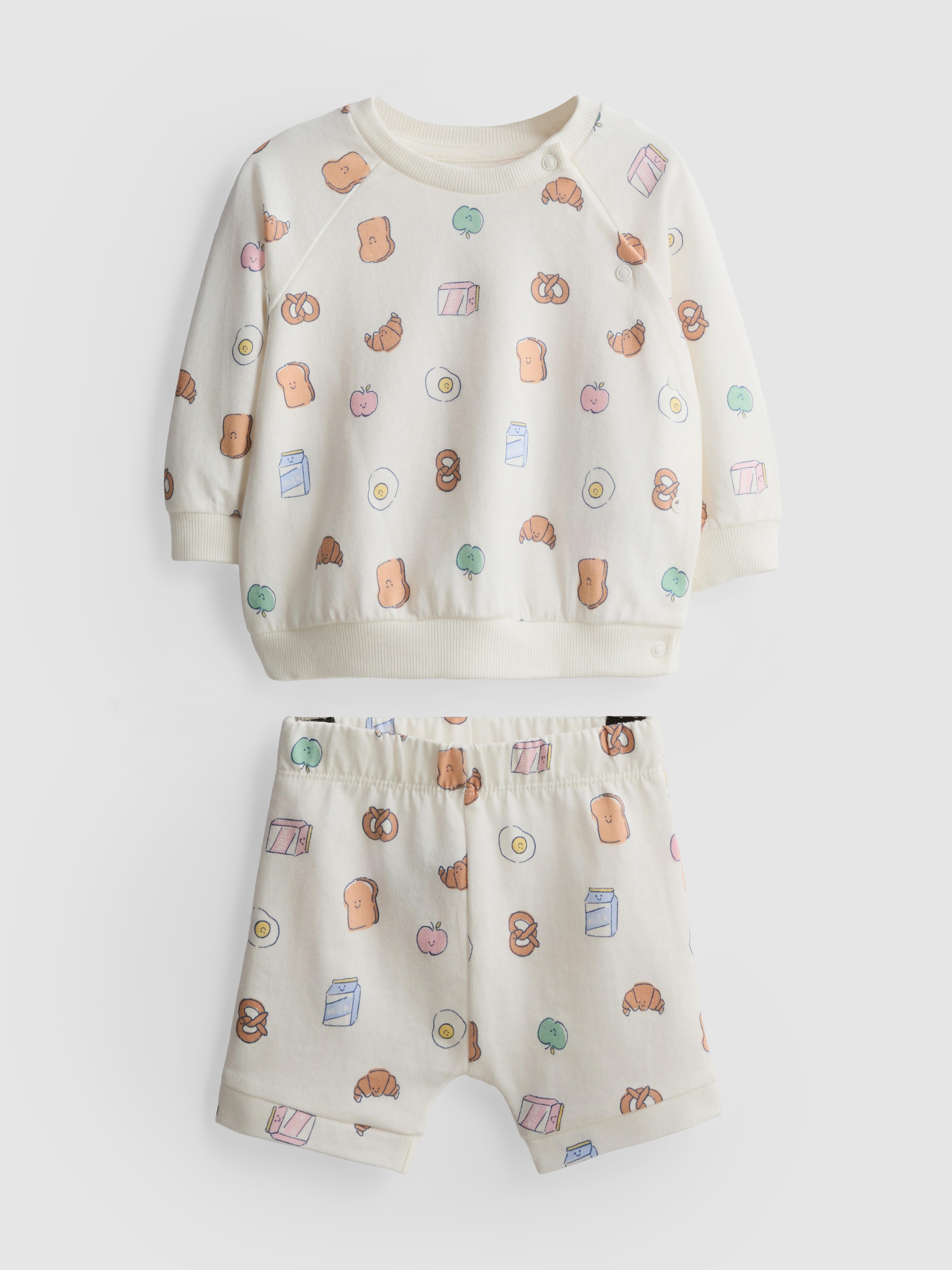 0–18 Monate | Sweatshirt und Shorts mit Food-Grafiken