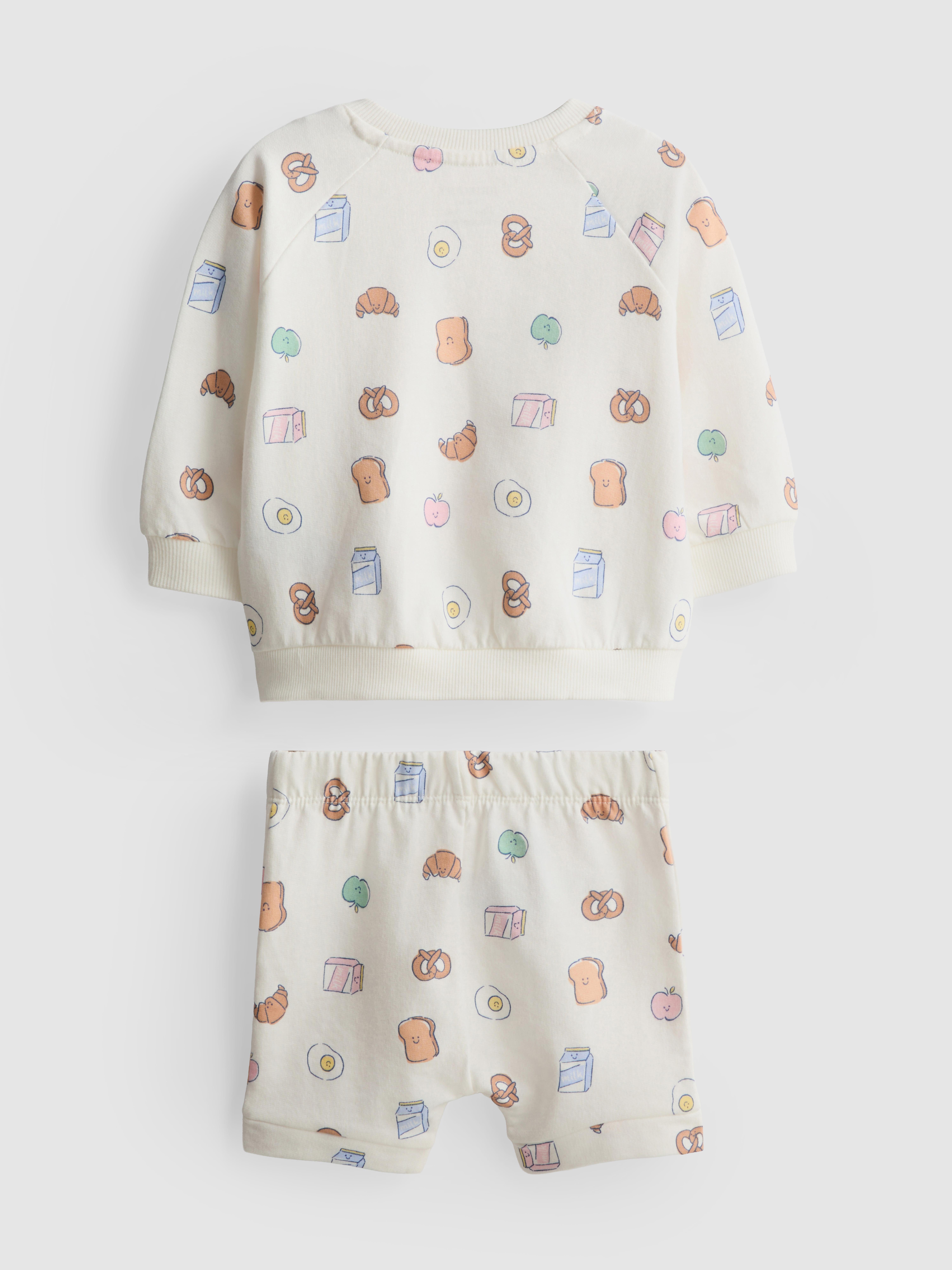 0-18mths | Food Graphic Sweatshirt and Shorts Set