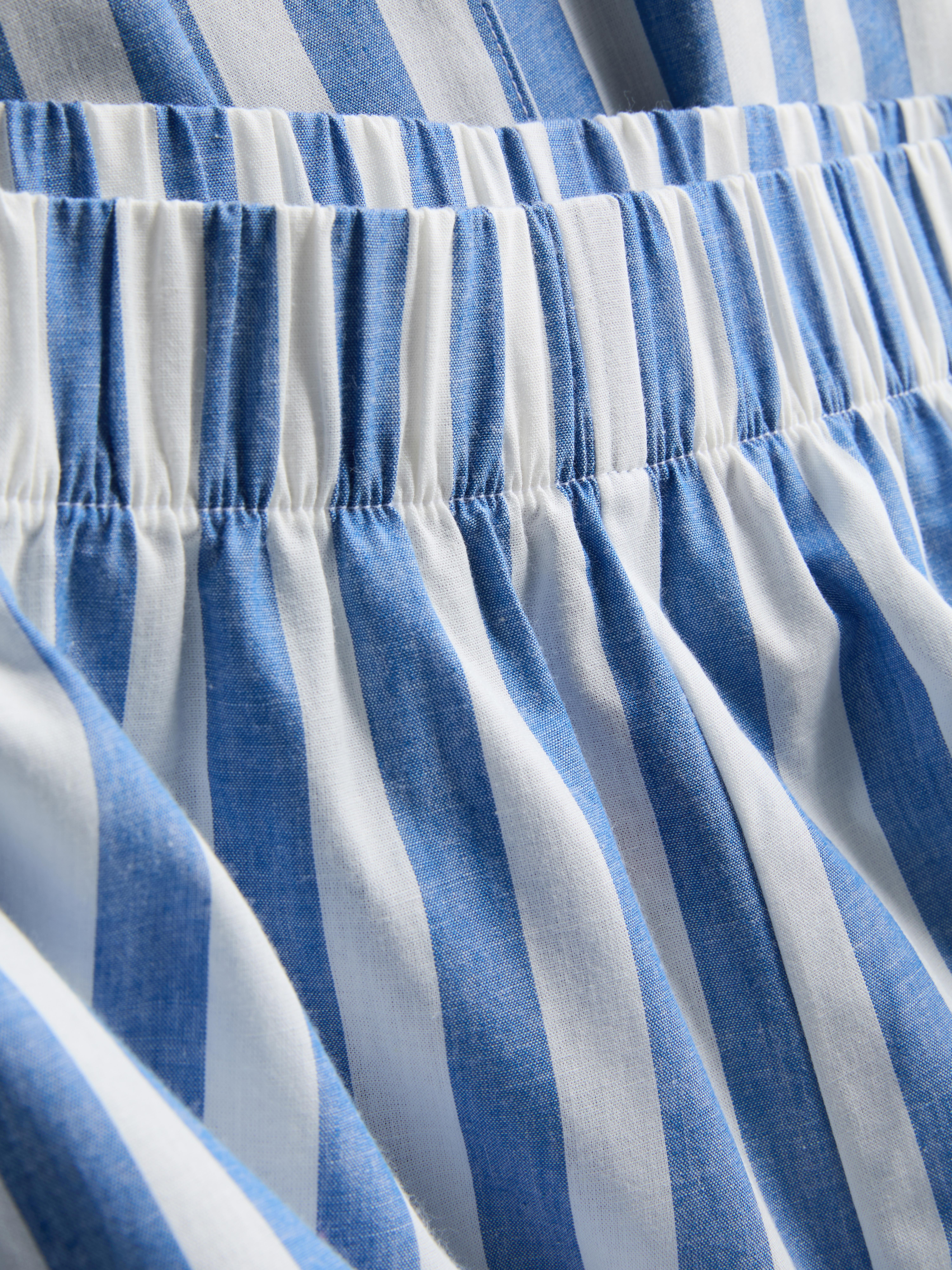 Pijama curto camisa riscas algodão