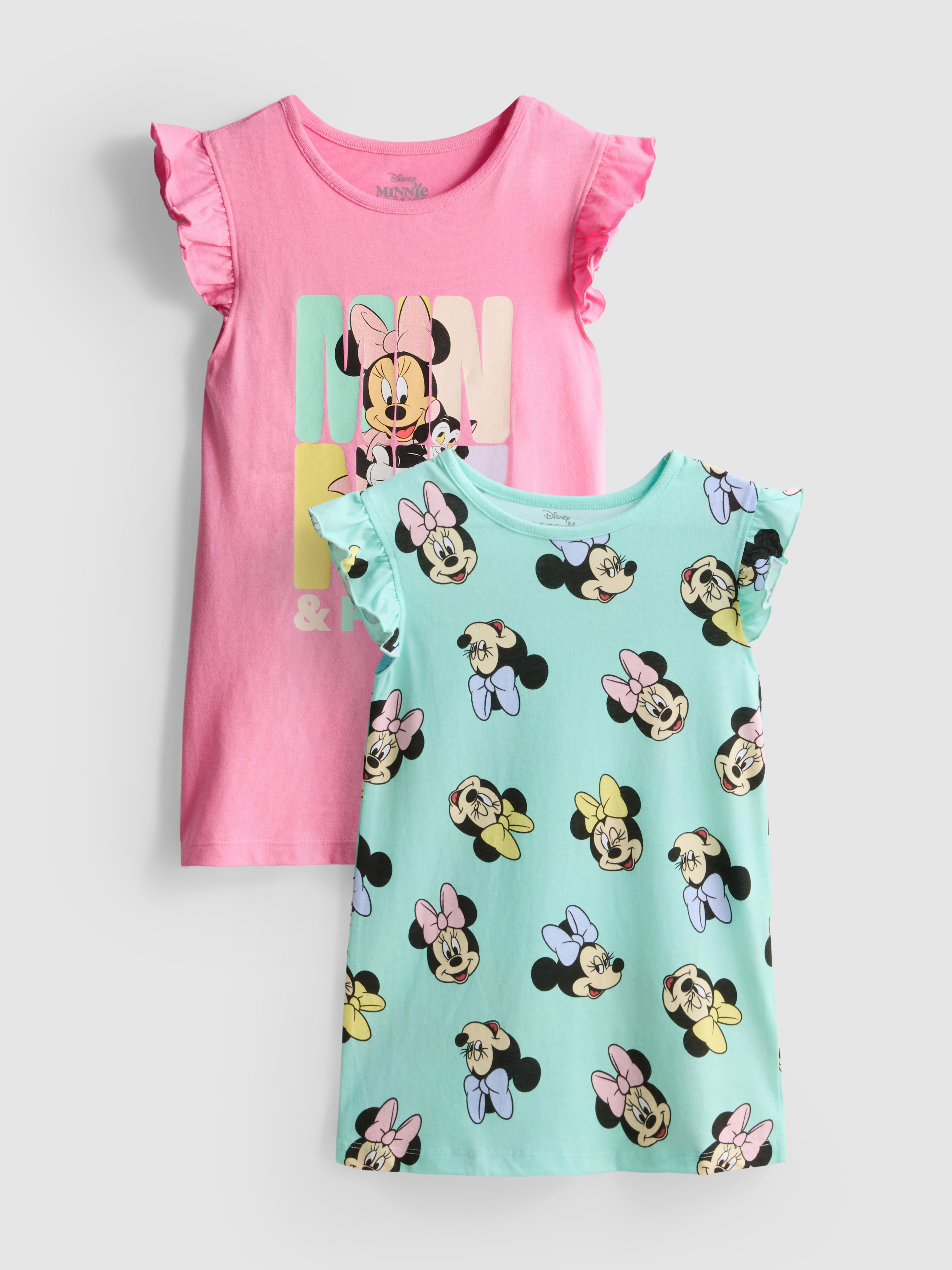 1.5-8yrs | 2pk Disney's Minnie Mouse Ruffle Sleep T-Shirts