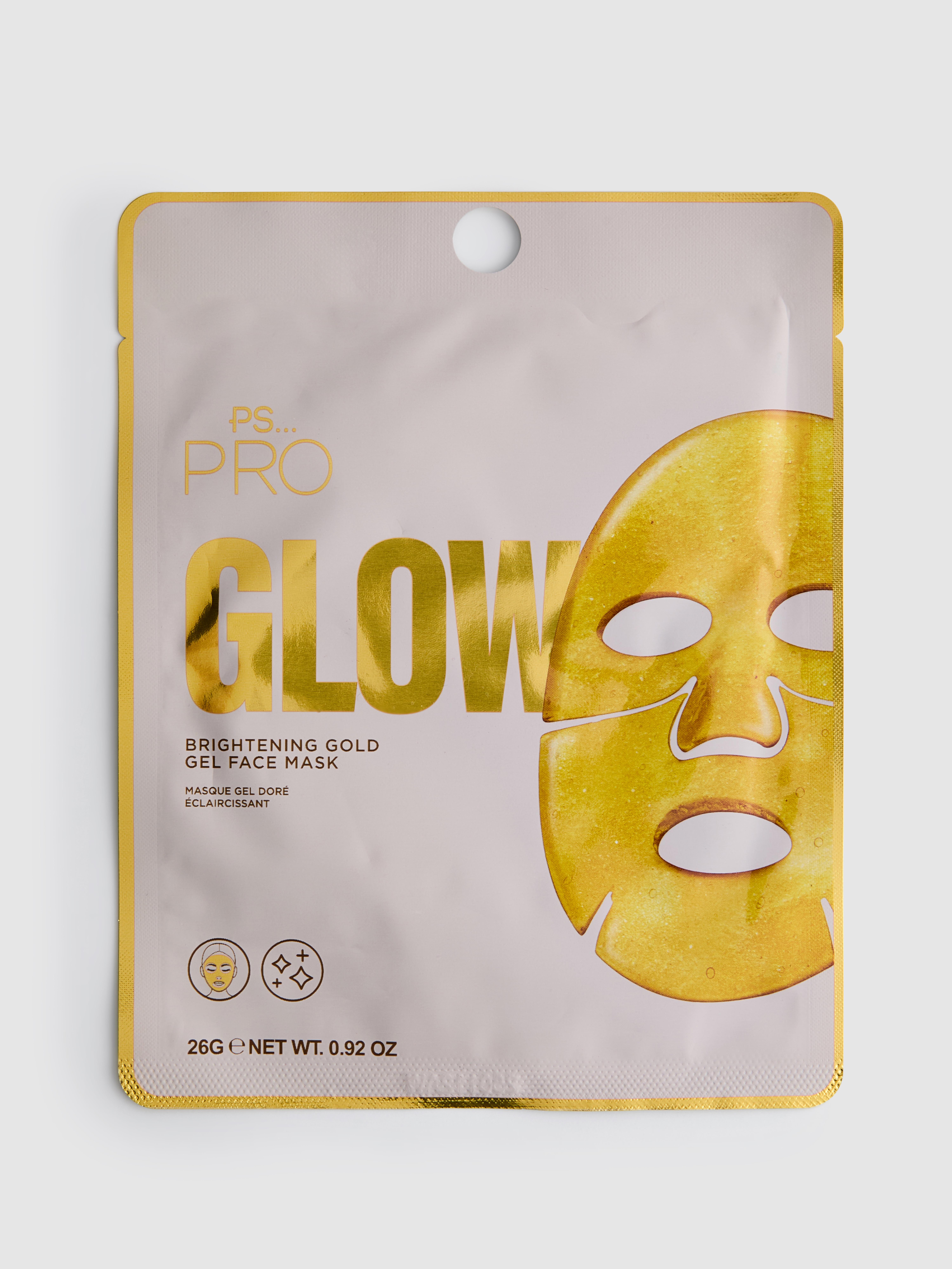 Mască de față, aurie, strălucitoare, cu gel PS... Pro Glow