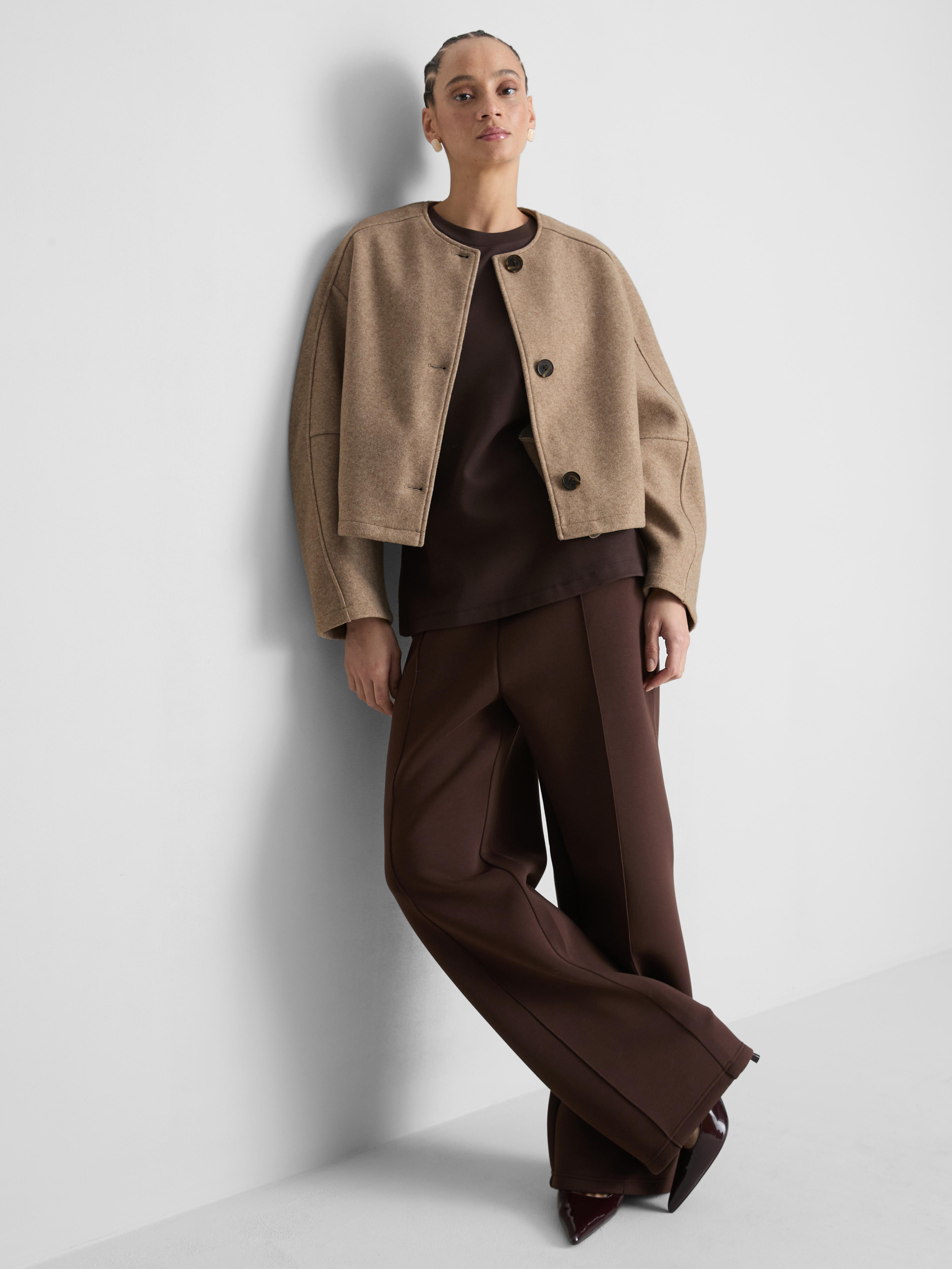 Cropped Collarless Jacket