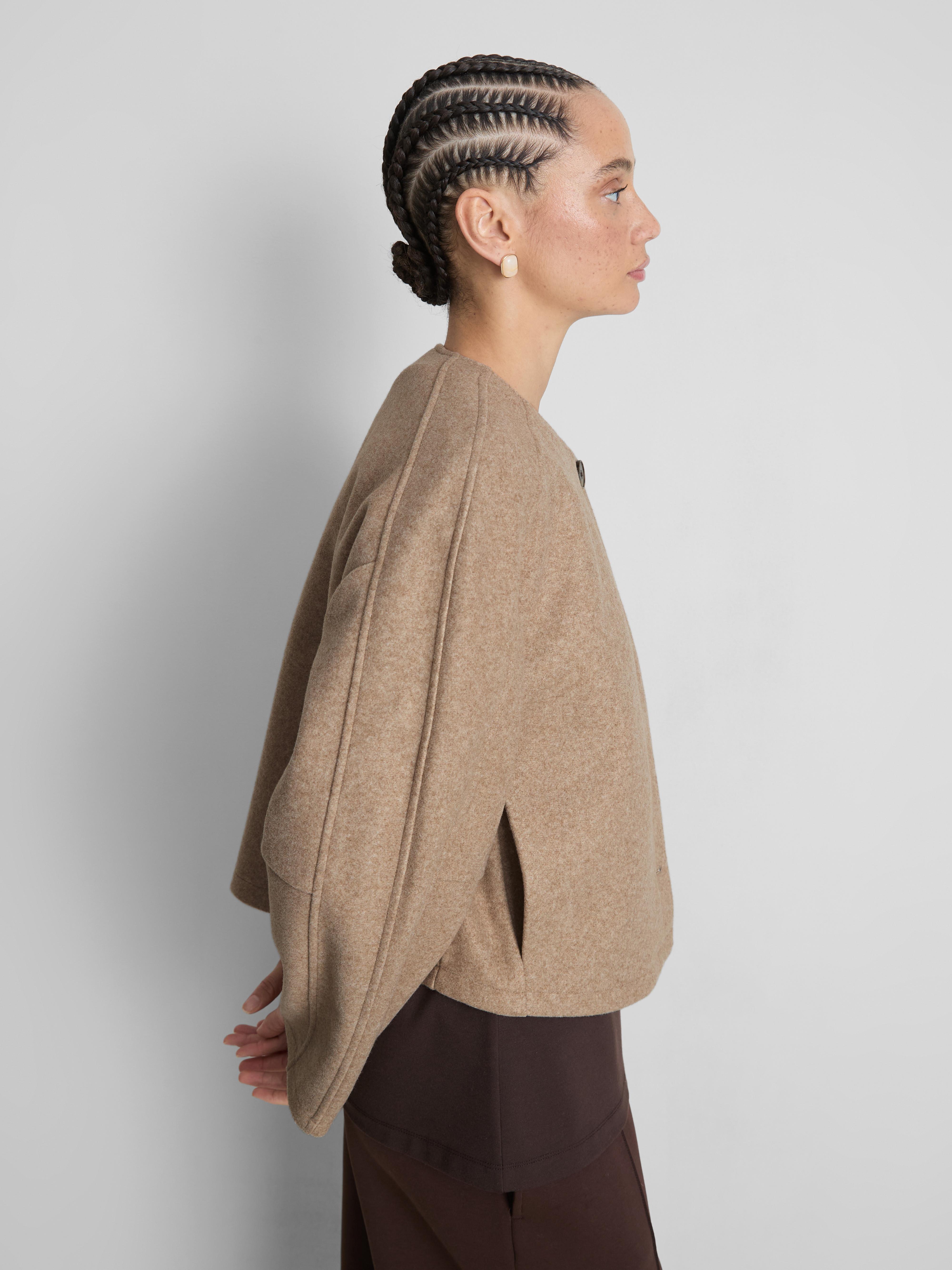 Cropped Collarless Jacket