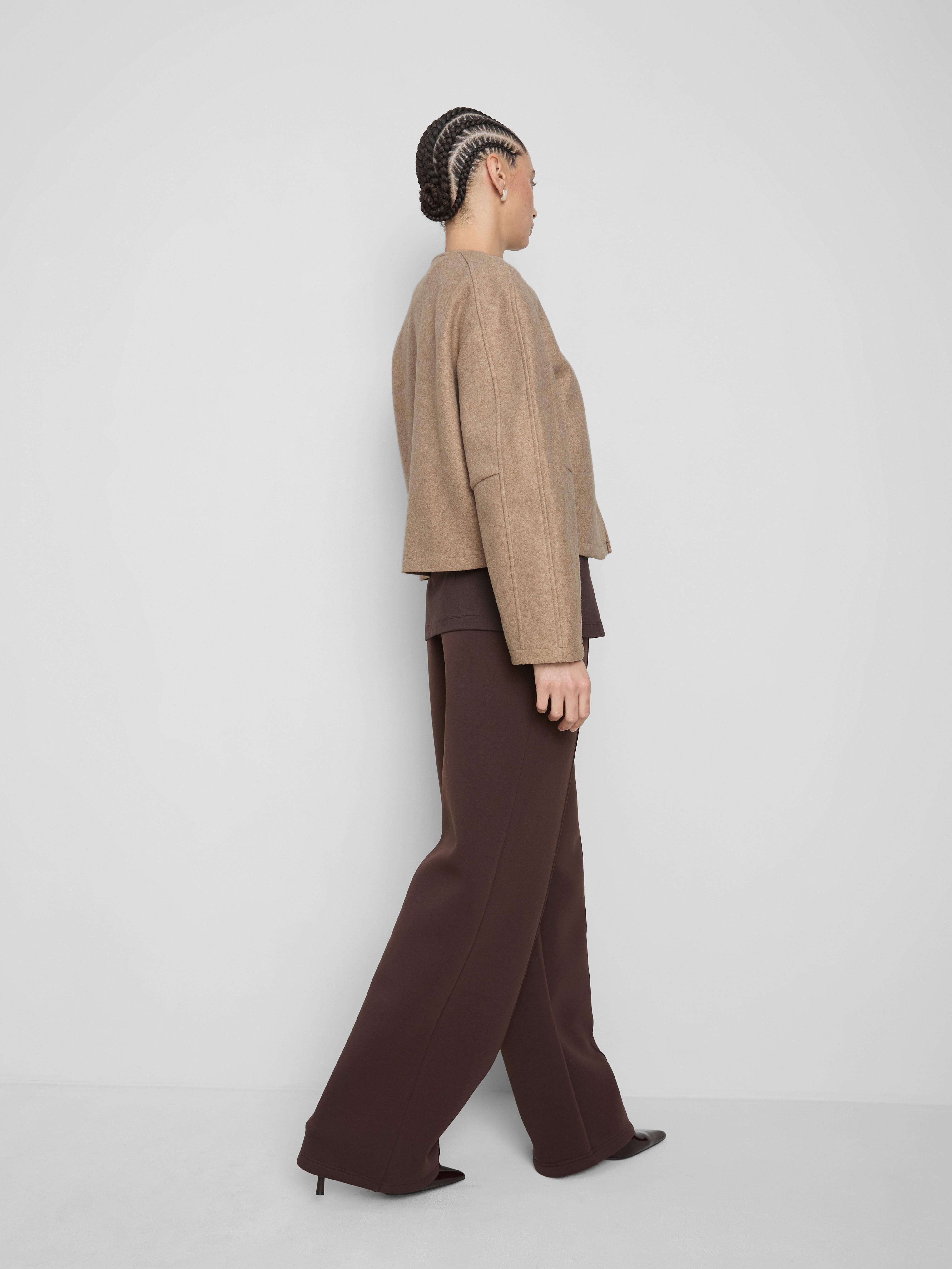 Cropped Collarless Jacket