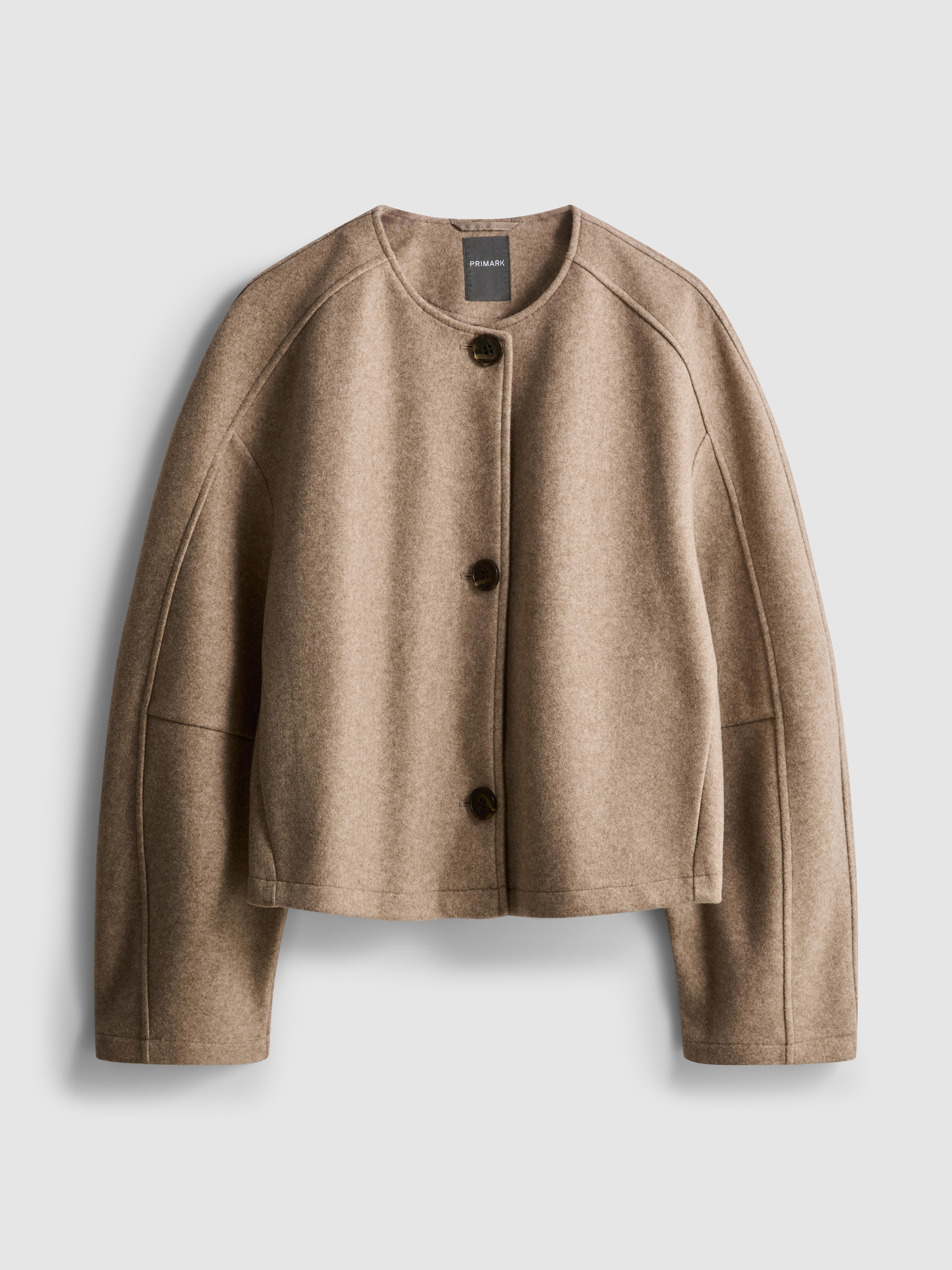 Cropped Collarless Jacket