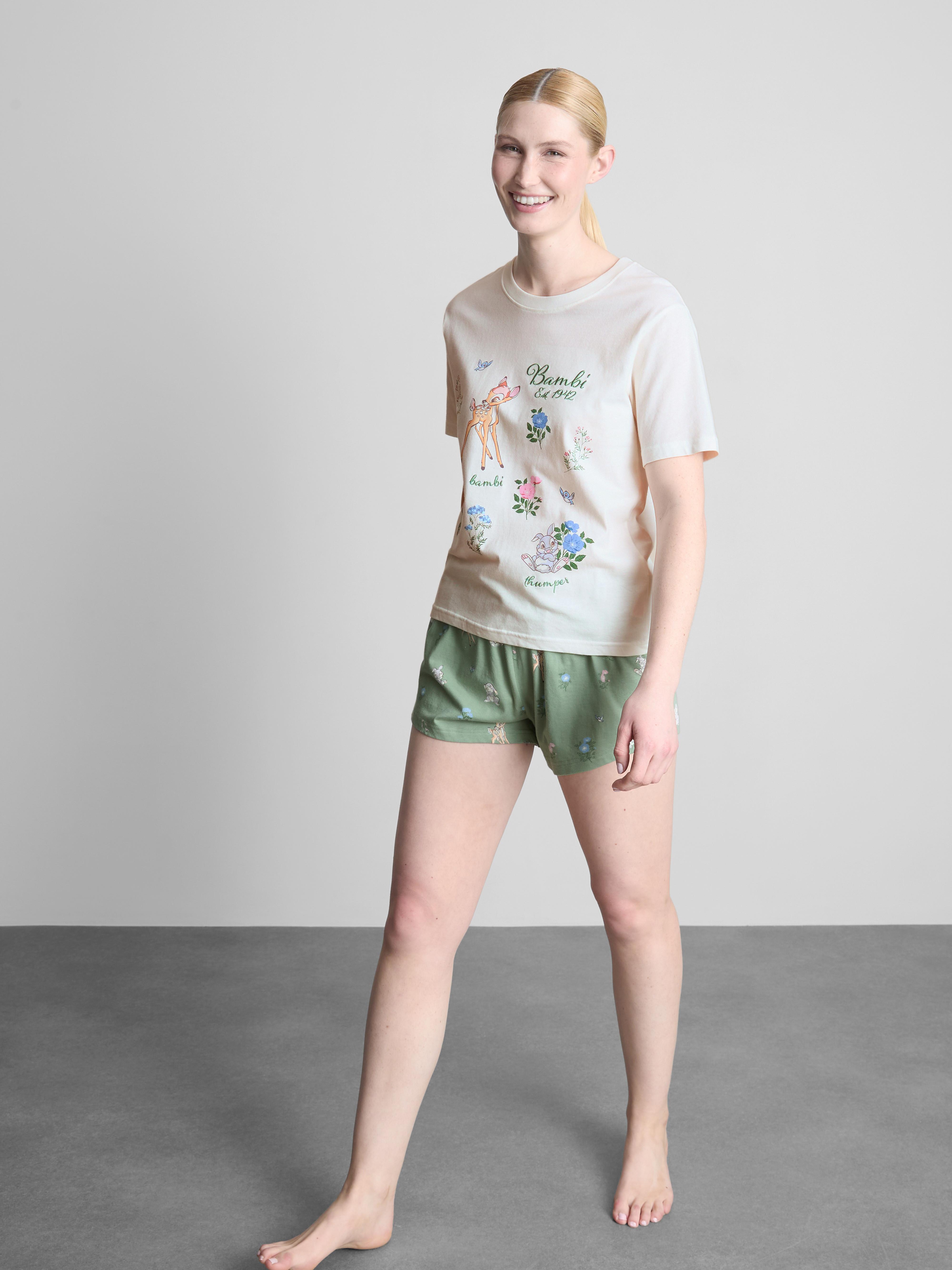 Krótka bawełniana piżama z Bambim Disneya