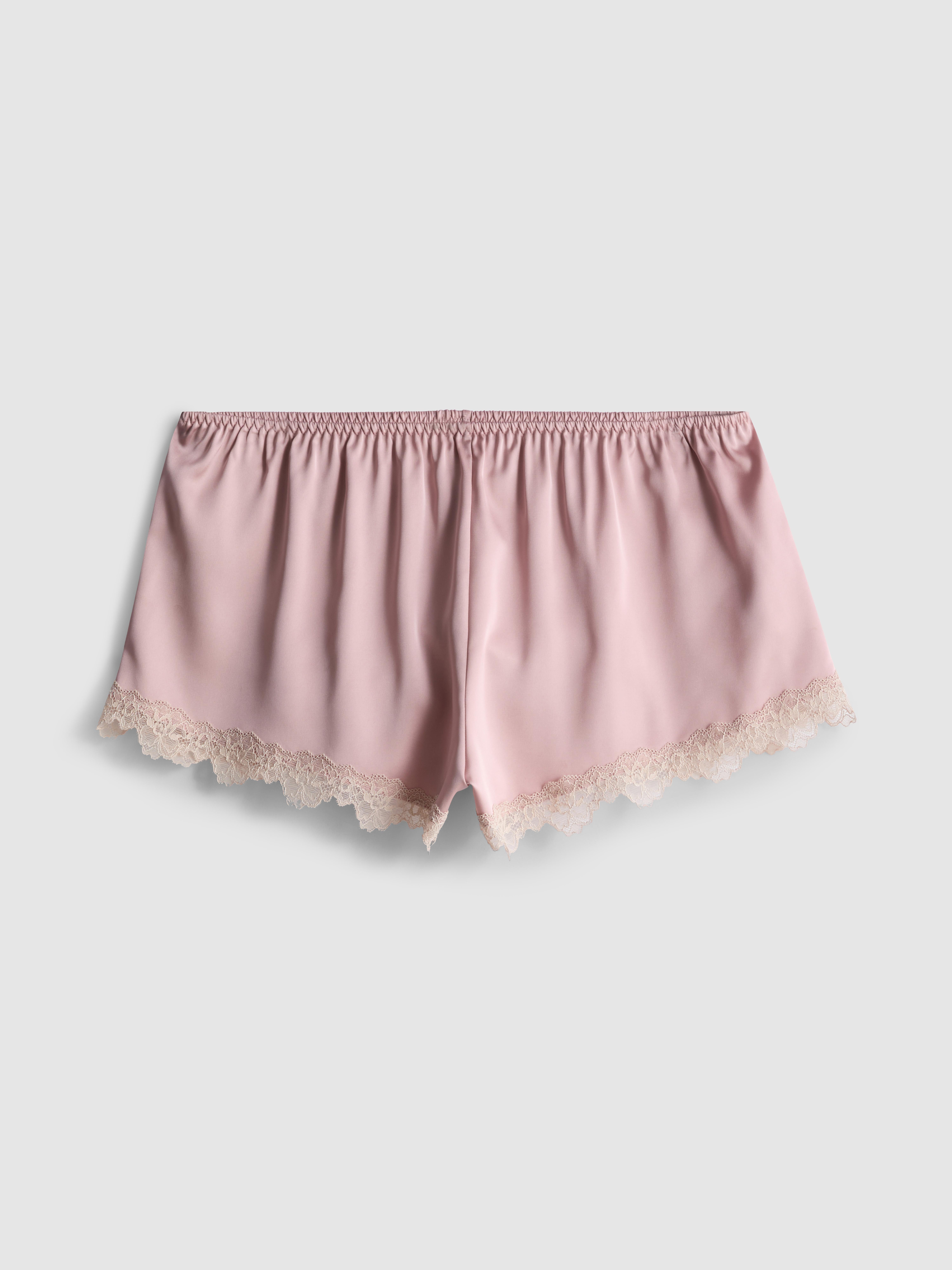 Satin and Lace Pajama Shorts