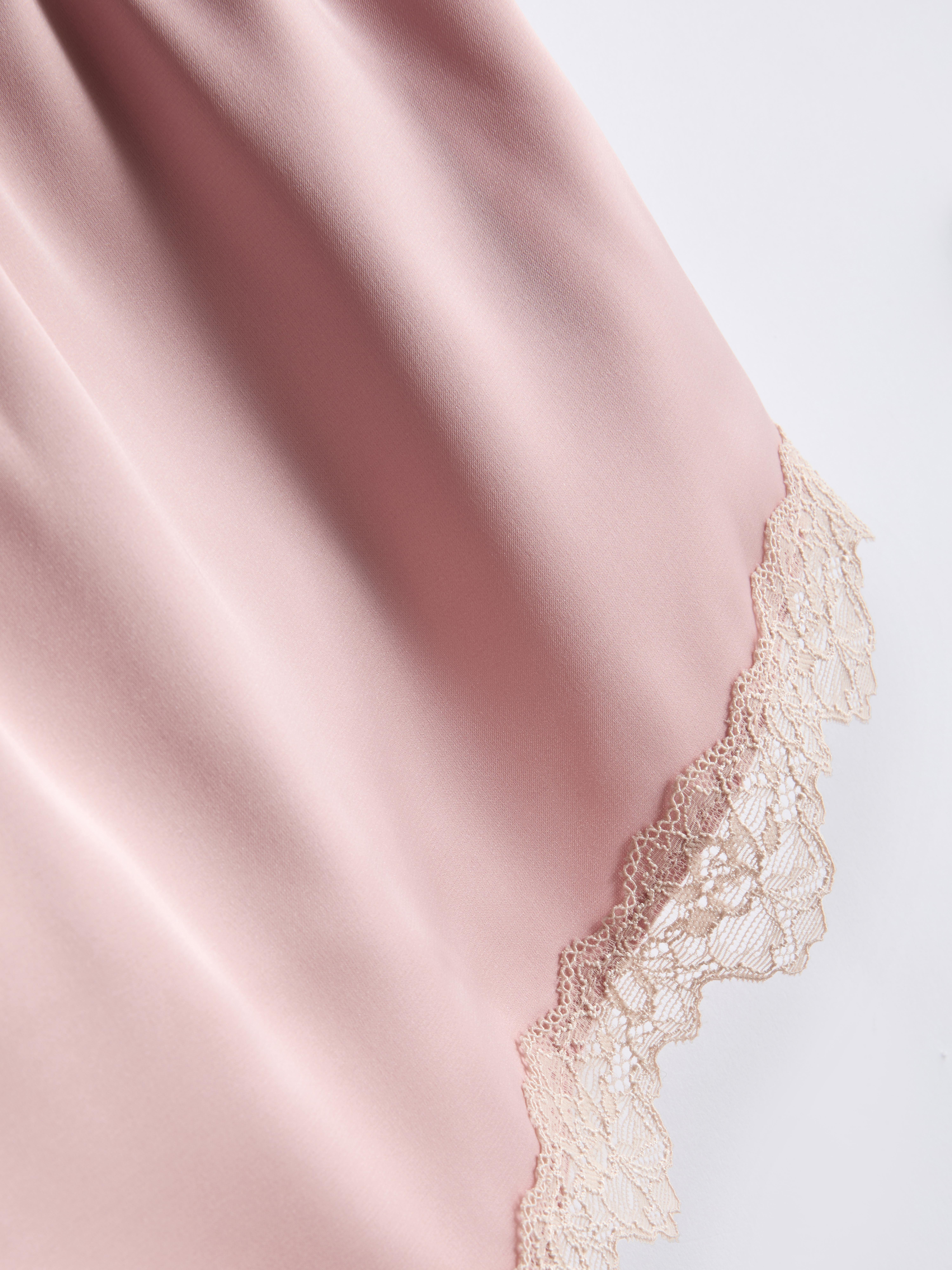 Satin and Lace Pajama Shorts