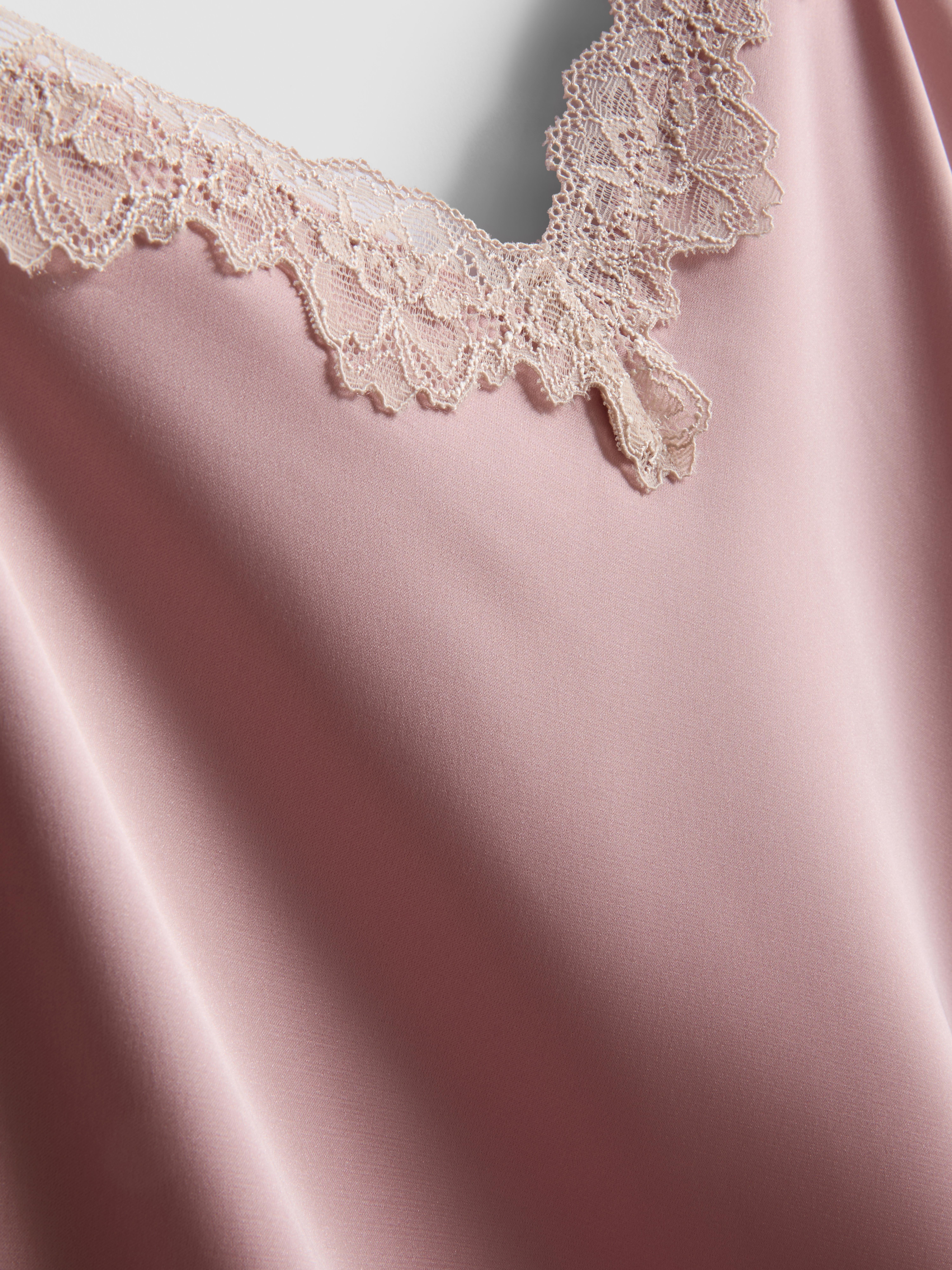 Satin Lace Pajama Cami Top