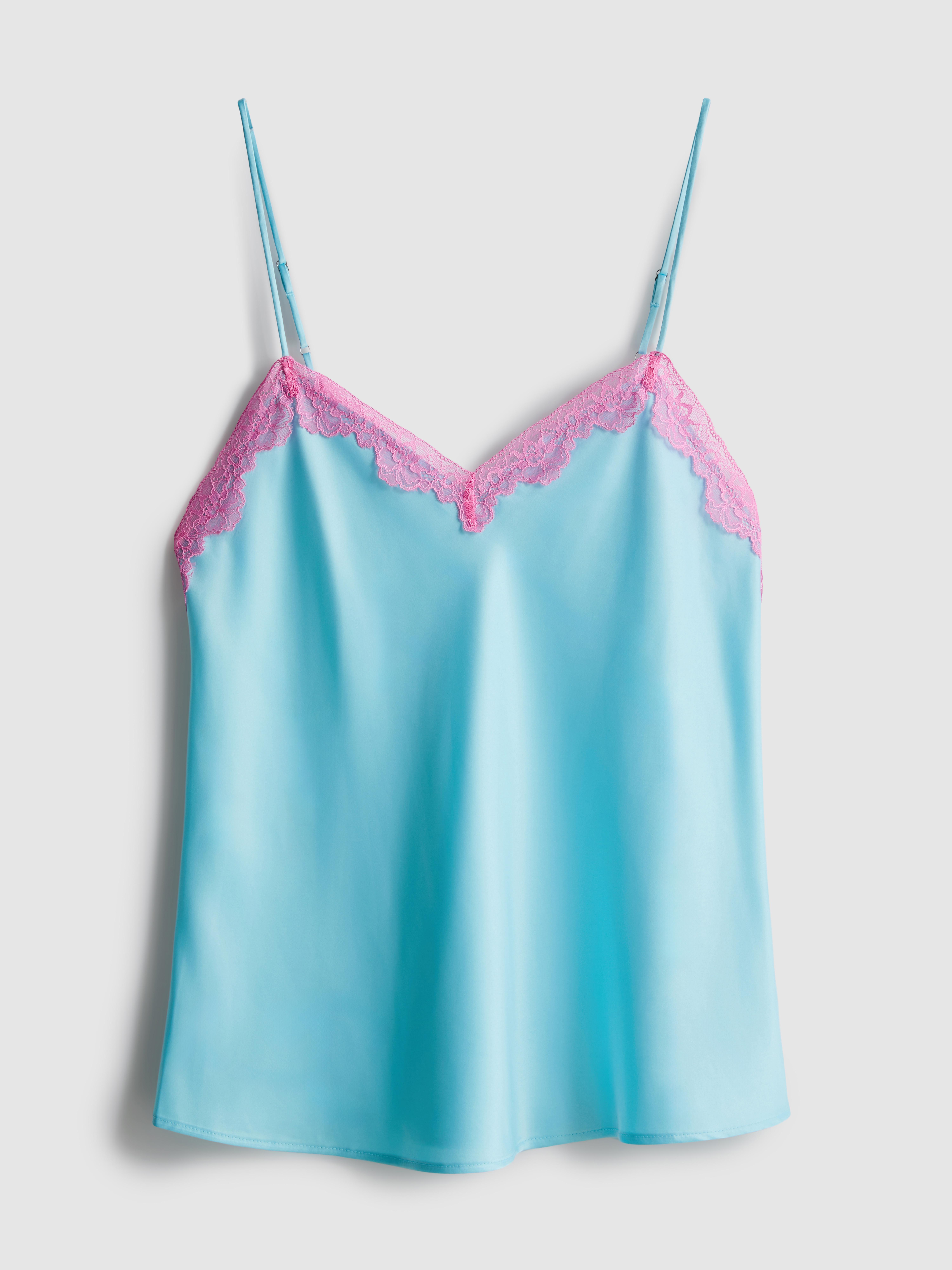 Caraco de pyjama en satin et dentelle
