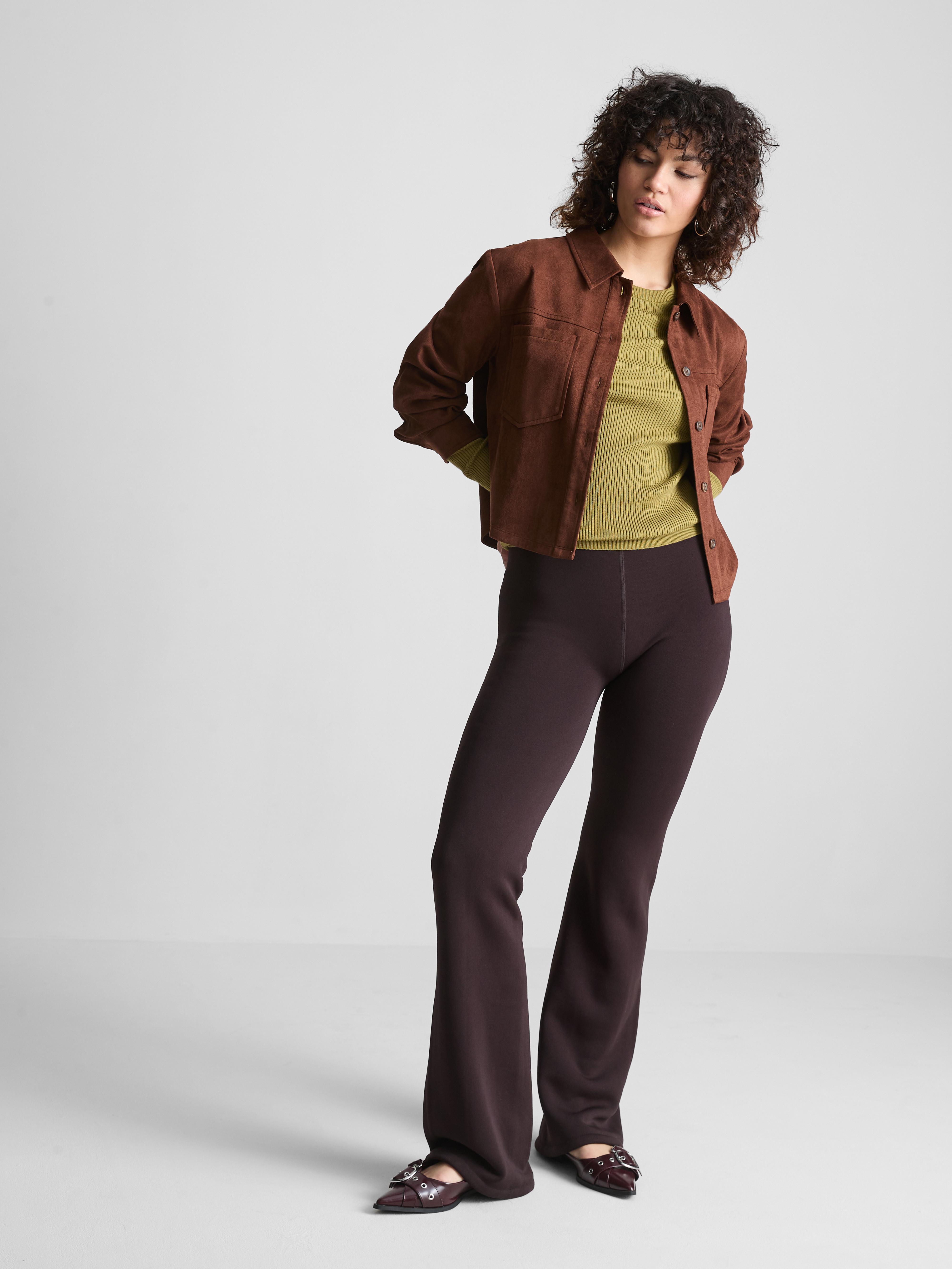 Women's Chocolate Velvet Plush Flare Leggings