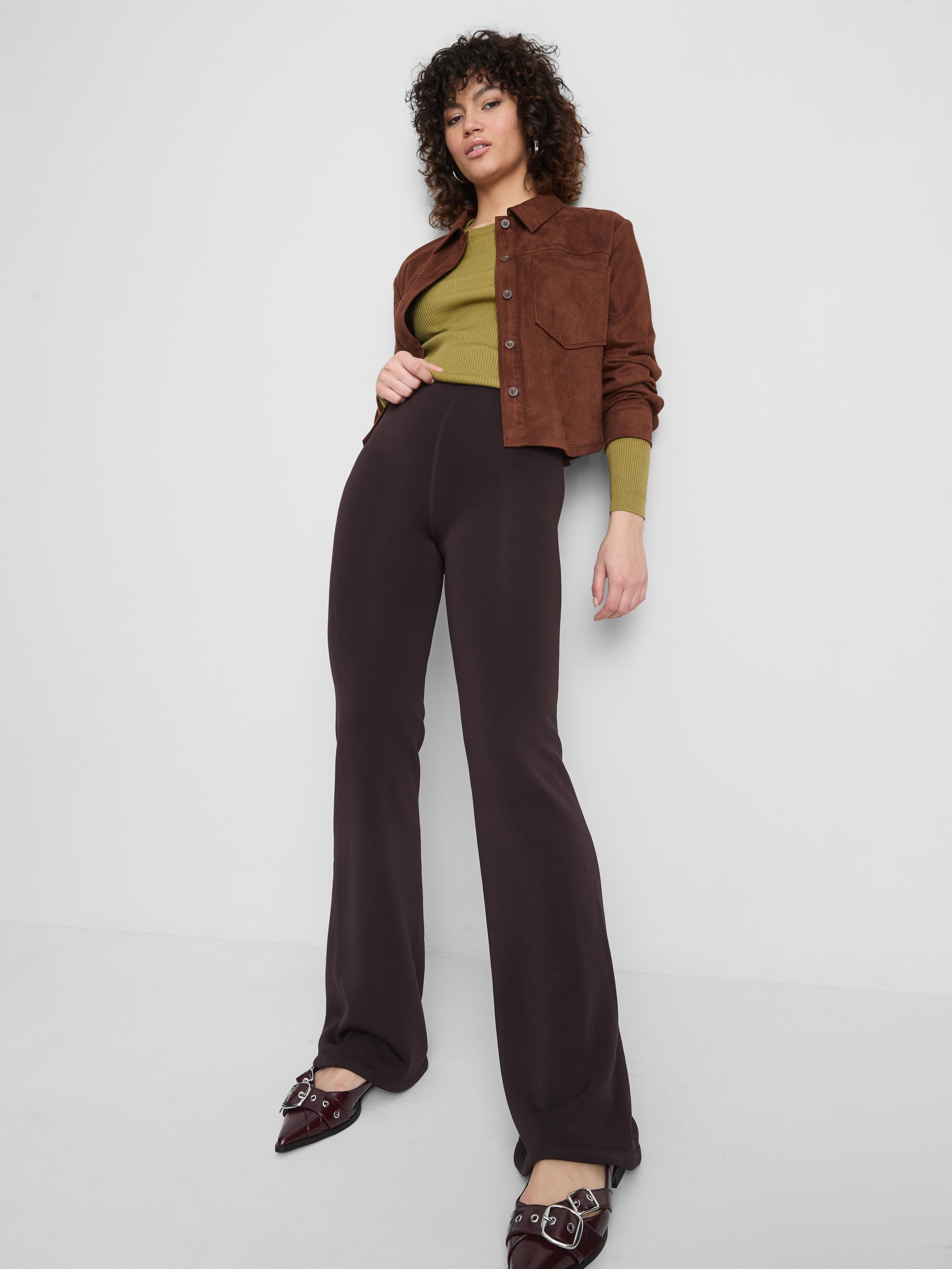 Women's Chocolate Velvet Plush Flare Leggings