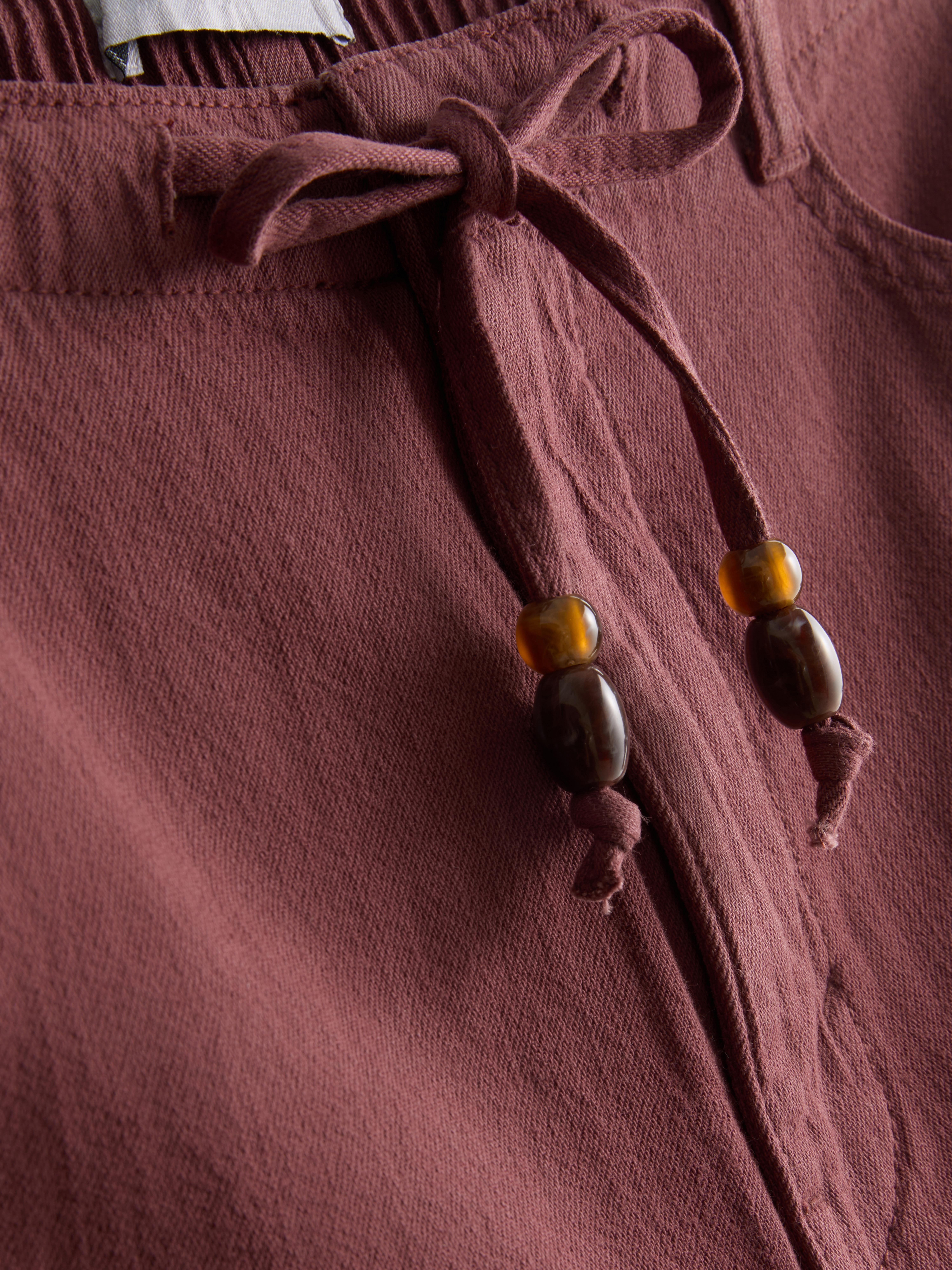 Cotton Drawstring Beaded Casual Shorts