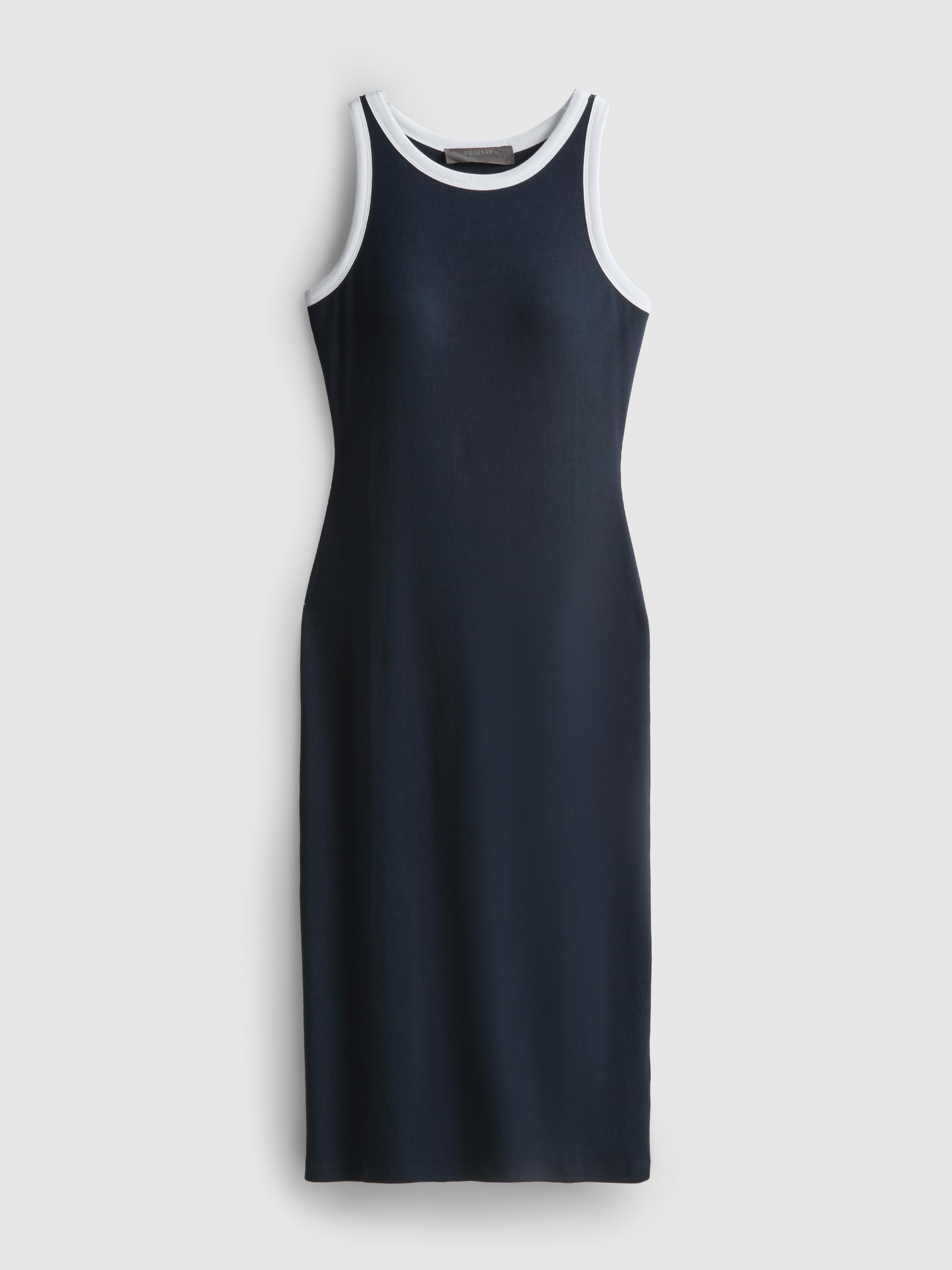 Abito midi a coste con reggiseno integrato