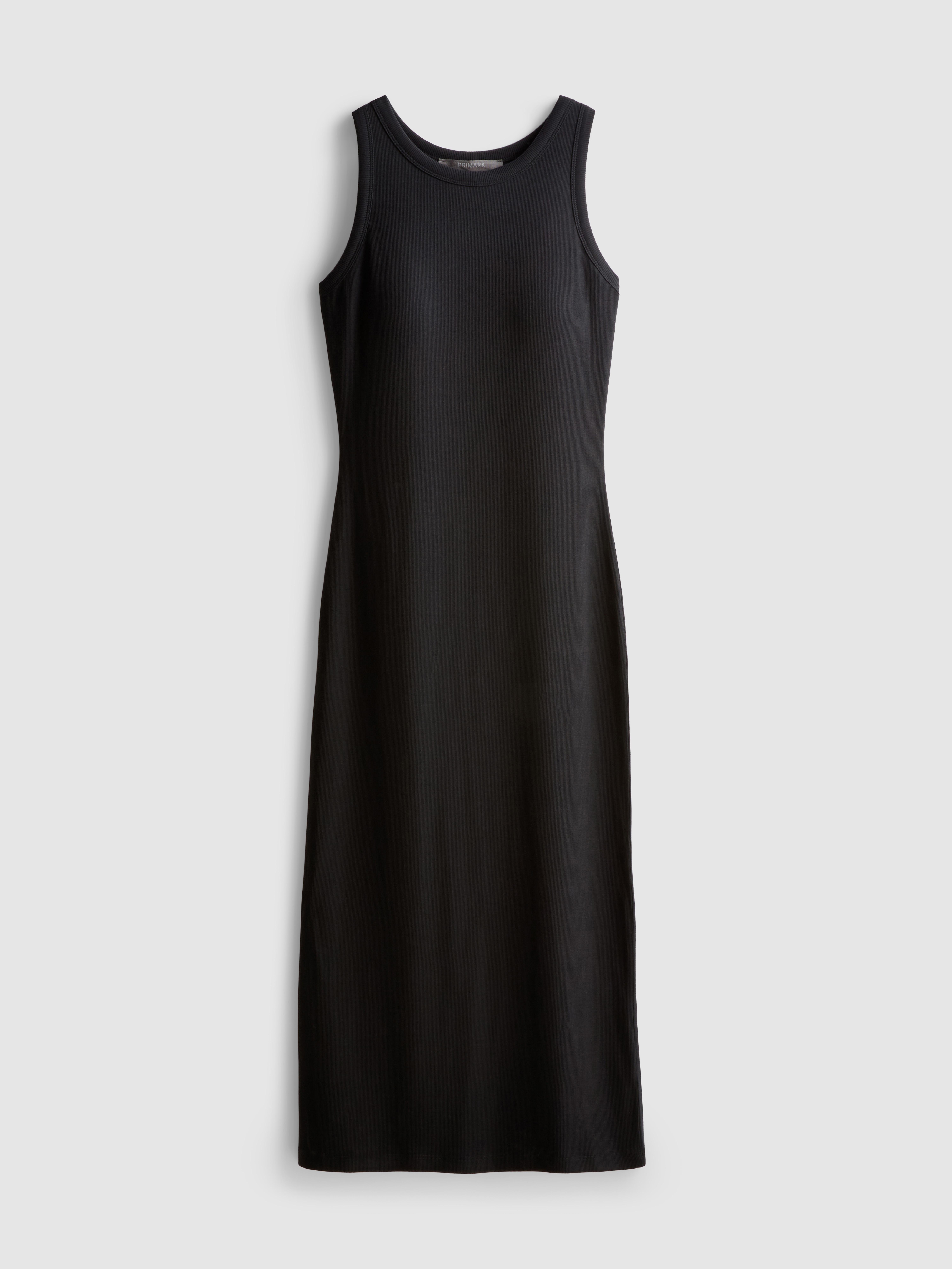 Vestido midi canelado sutiã incorporado