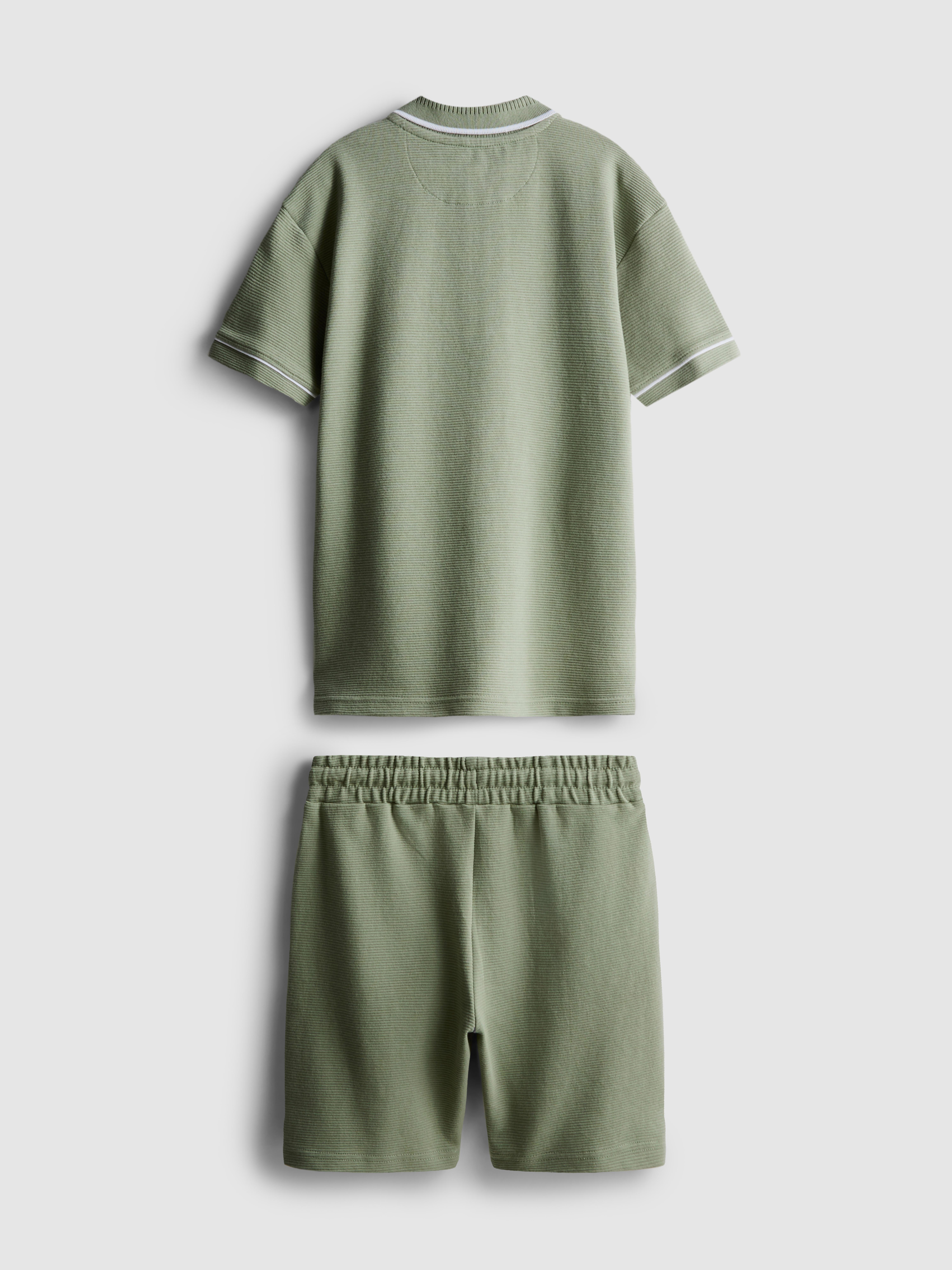 7–15 Jahre | Strukturiertes Poloshirt und Shorts im Set