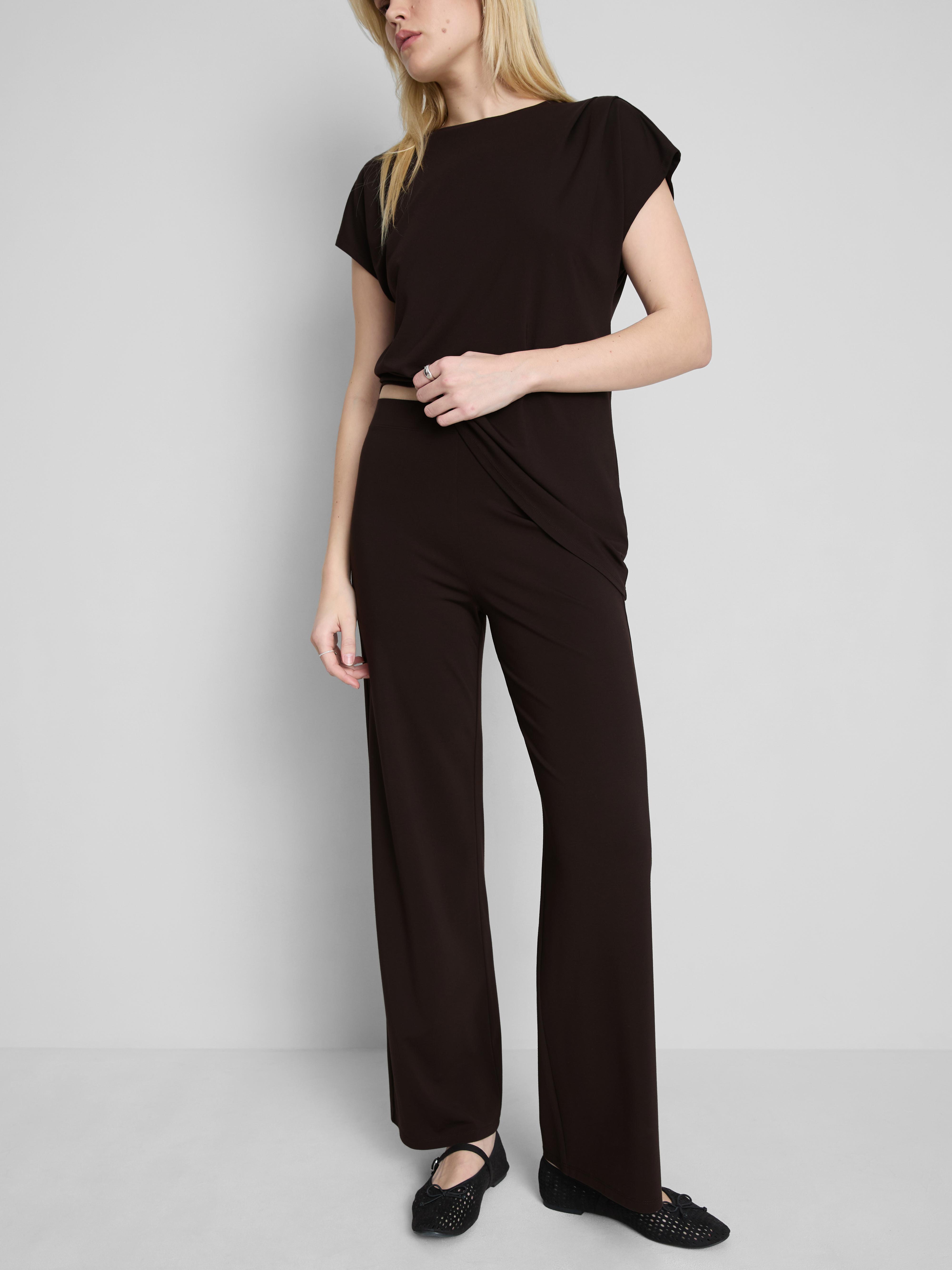 MAJOR FIND | Gedrapeerde broek met wijde pijpen