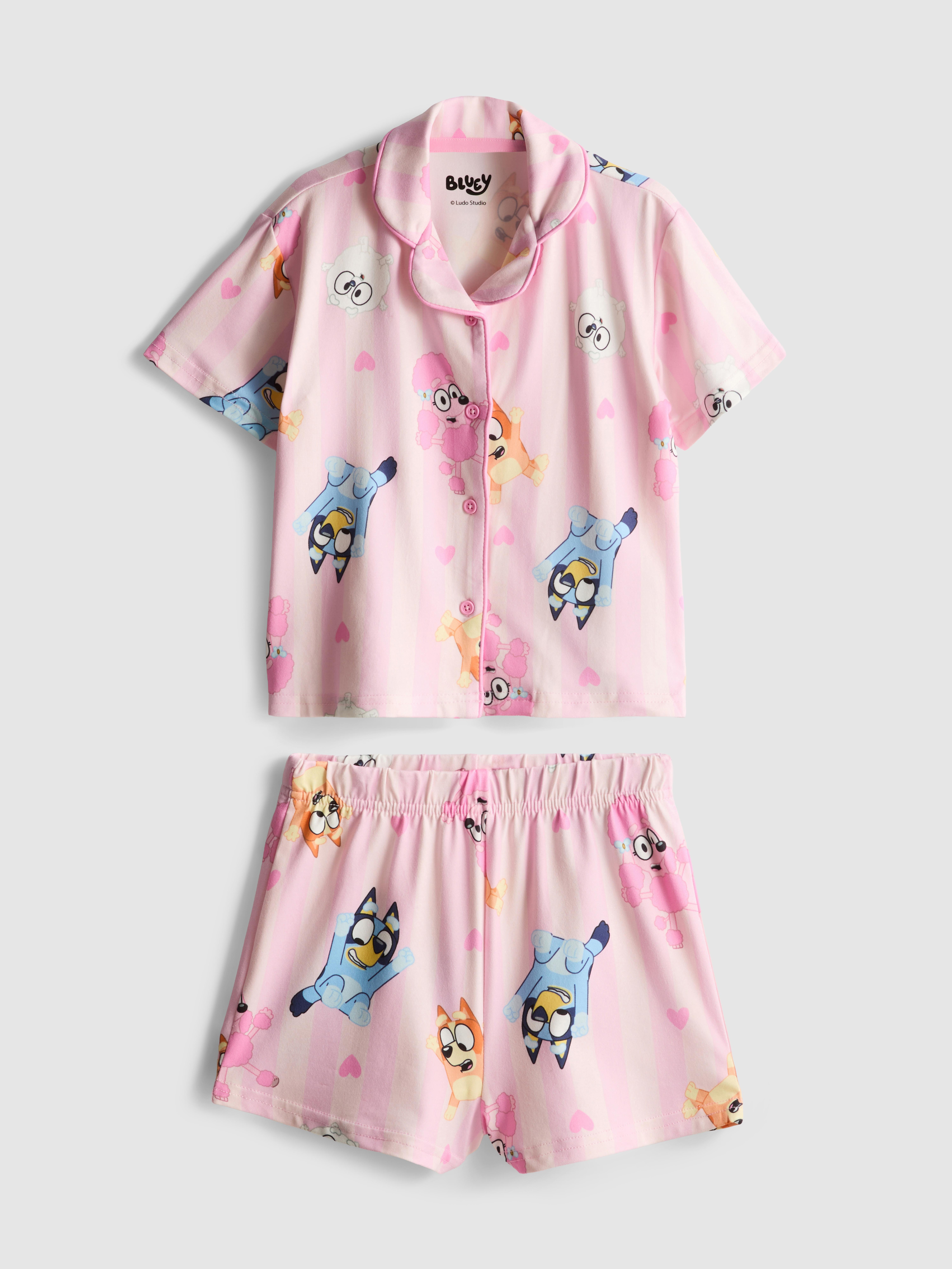 Girls Light Pink 1.5-12yrs | Bluey Short Pyjamas | Penneys