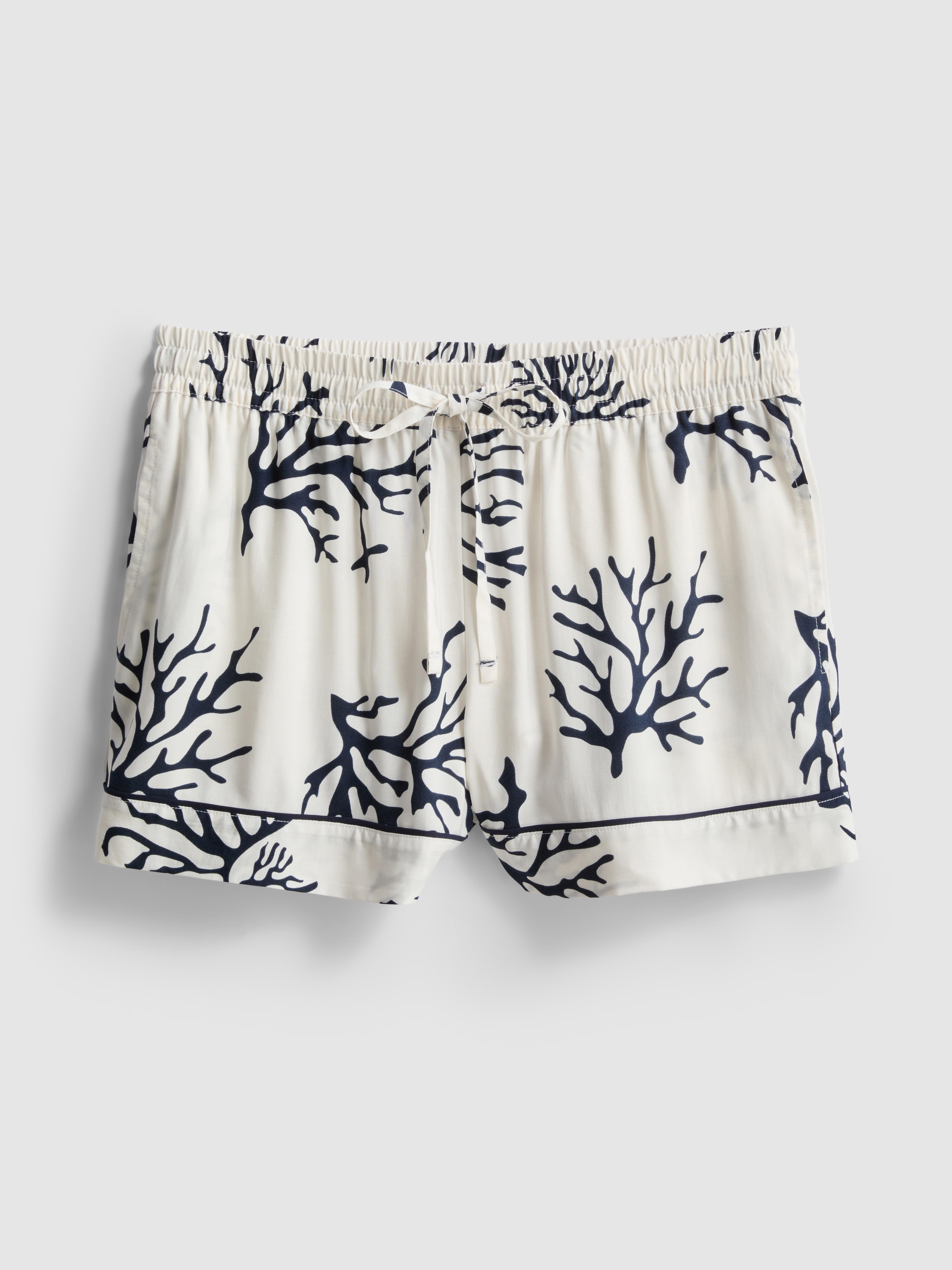 Printed Coral Pajama Shorts