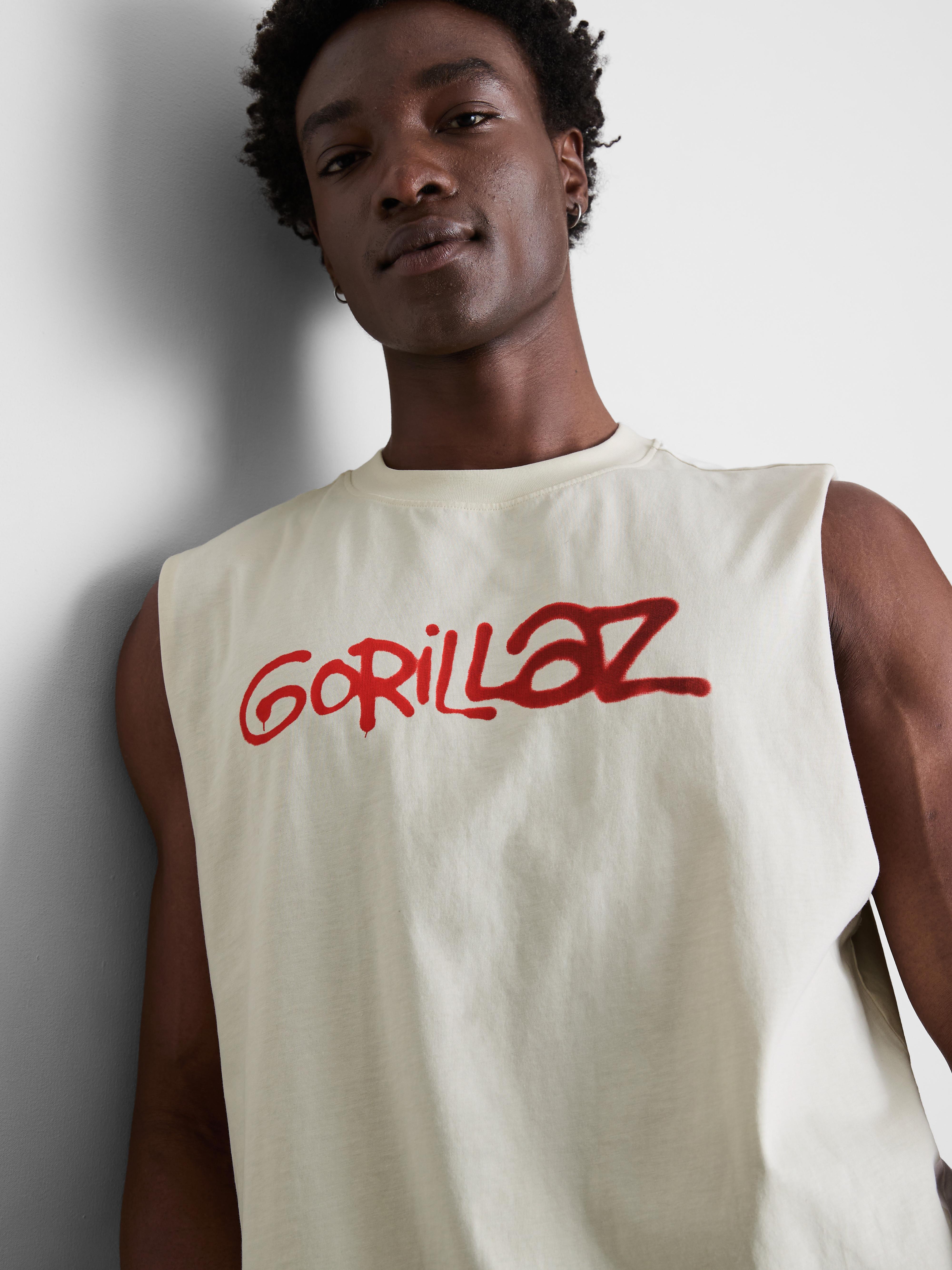 Men's Ivory Gorillaz Graphic Tank Top | Primark