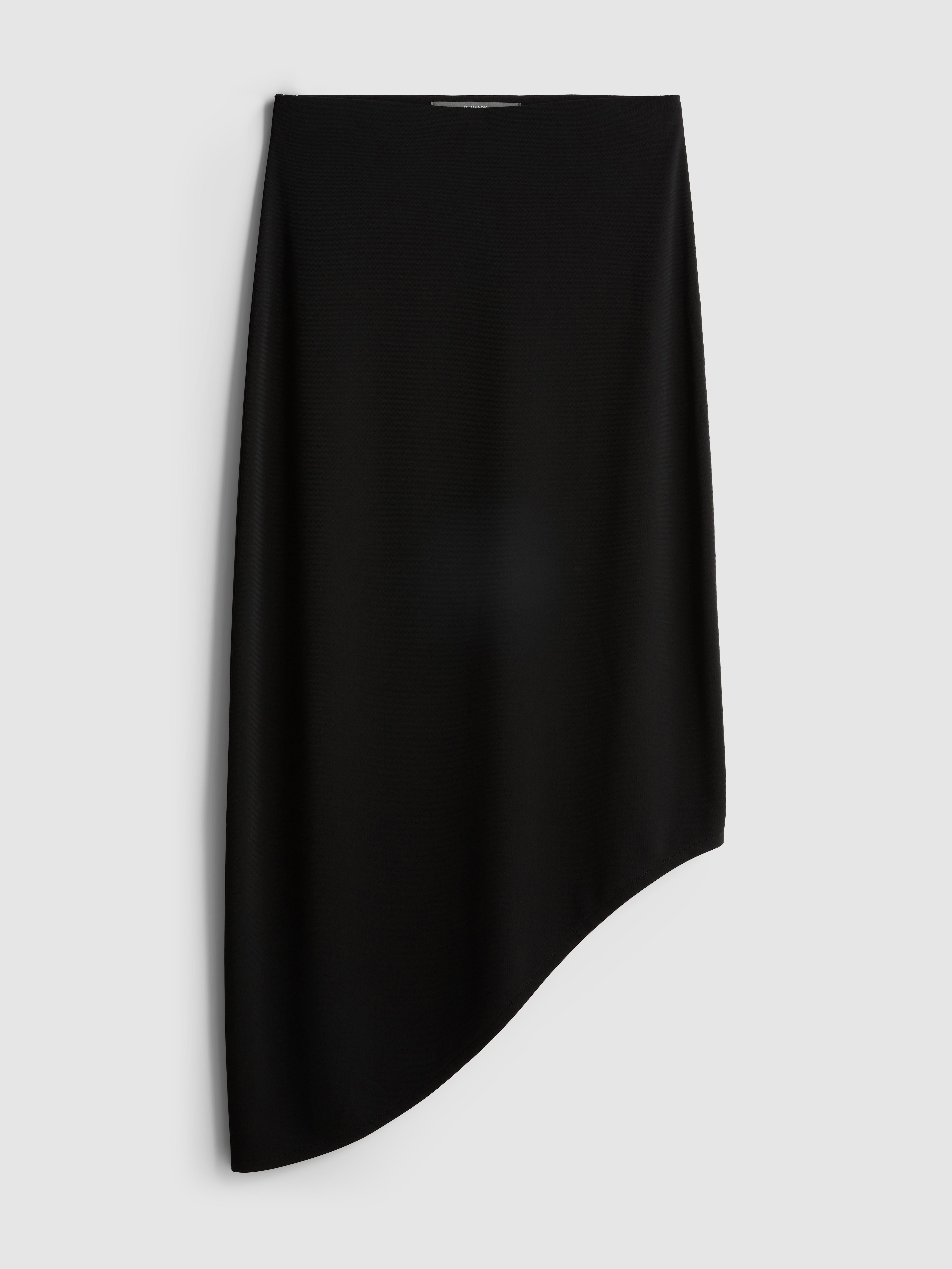 Asymmetrische jersey midirok