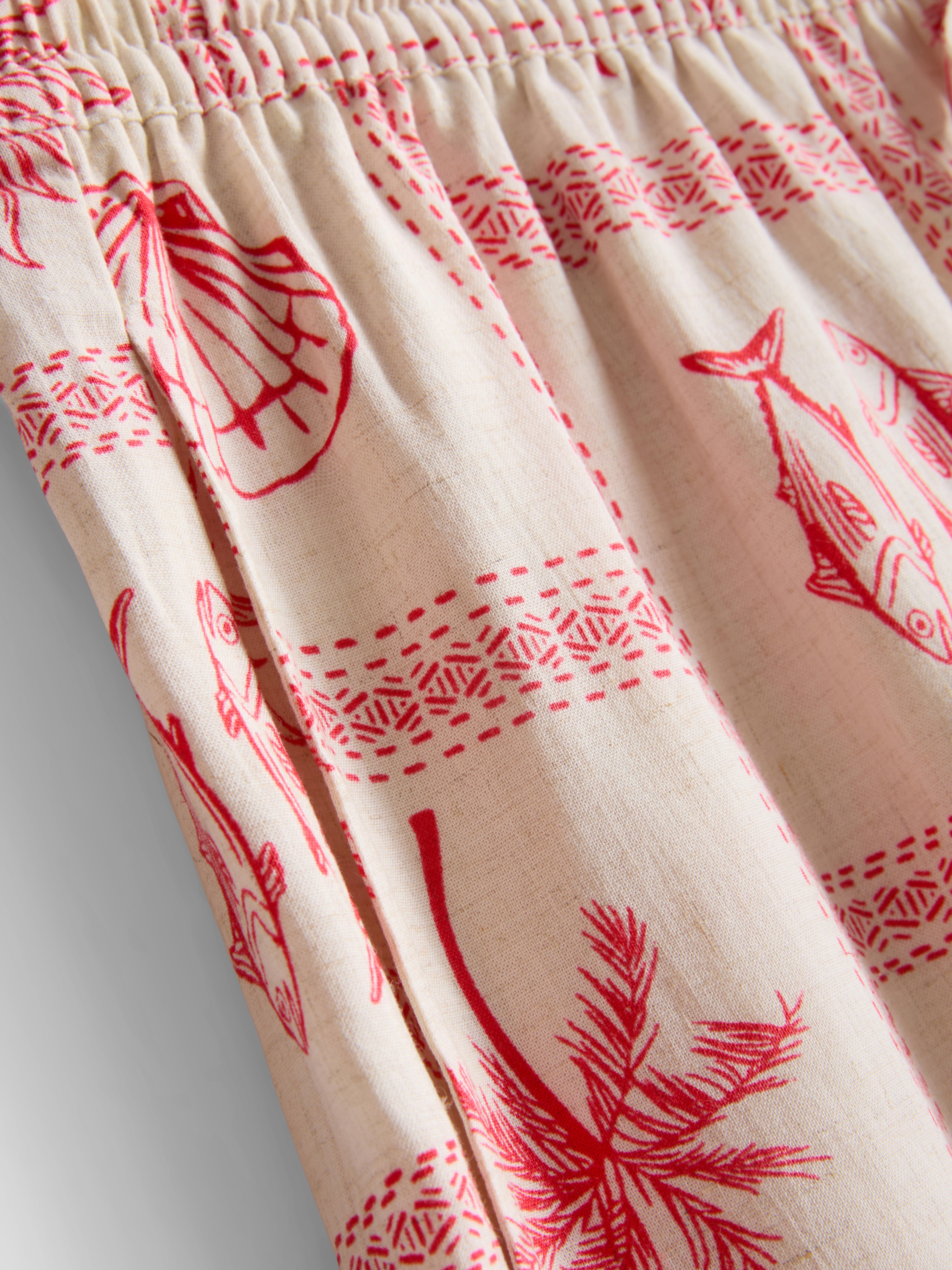 Schlafanzugshorts mit Kordelzug und Kachel-Print
