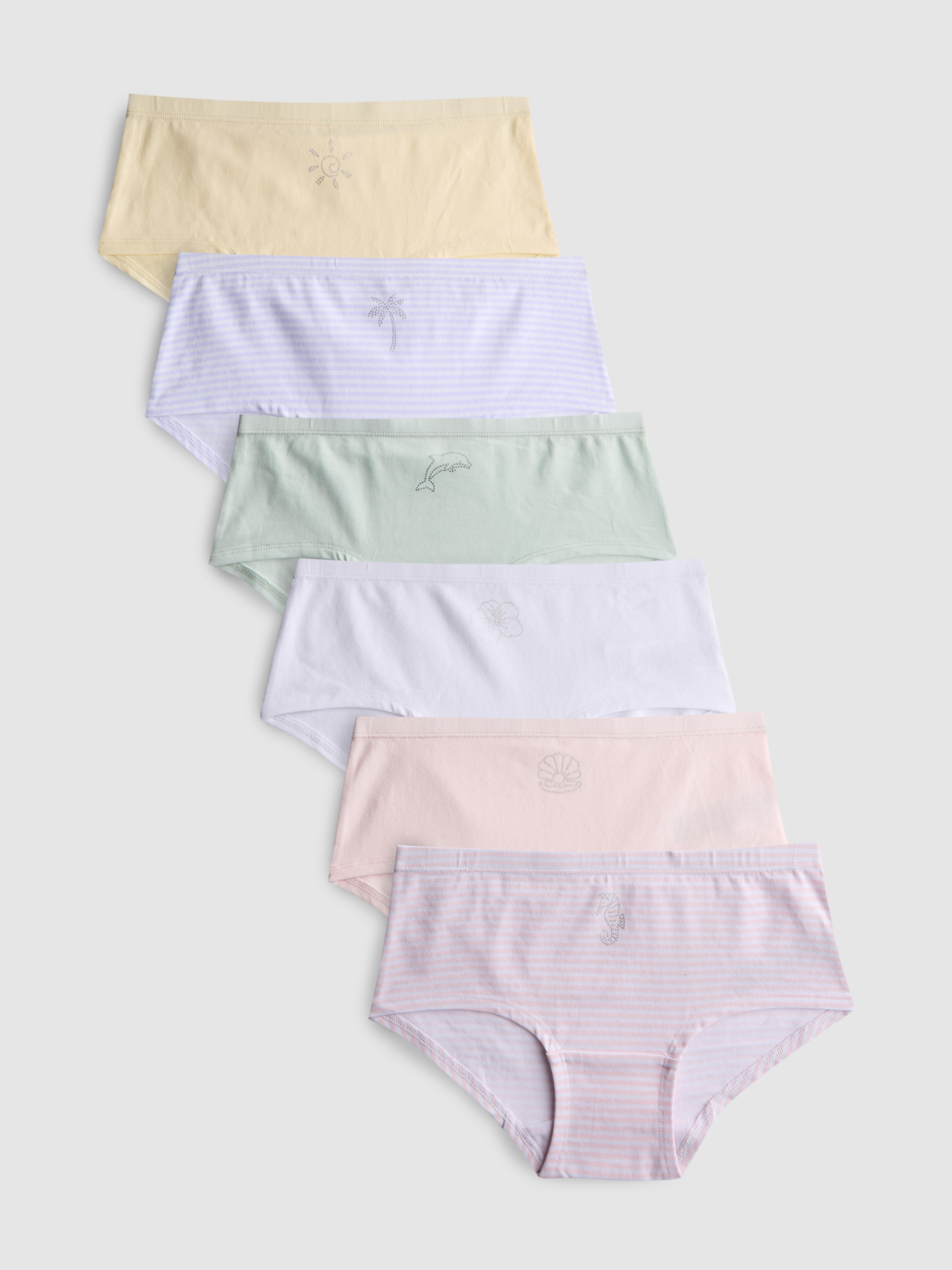 2-15yrs | 6pk Beach Graphic Hipster Briefs