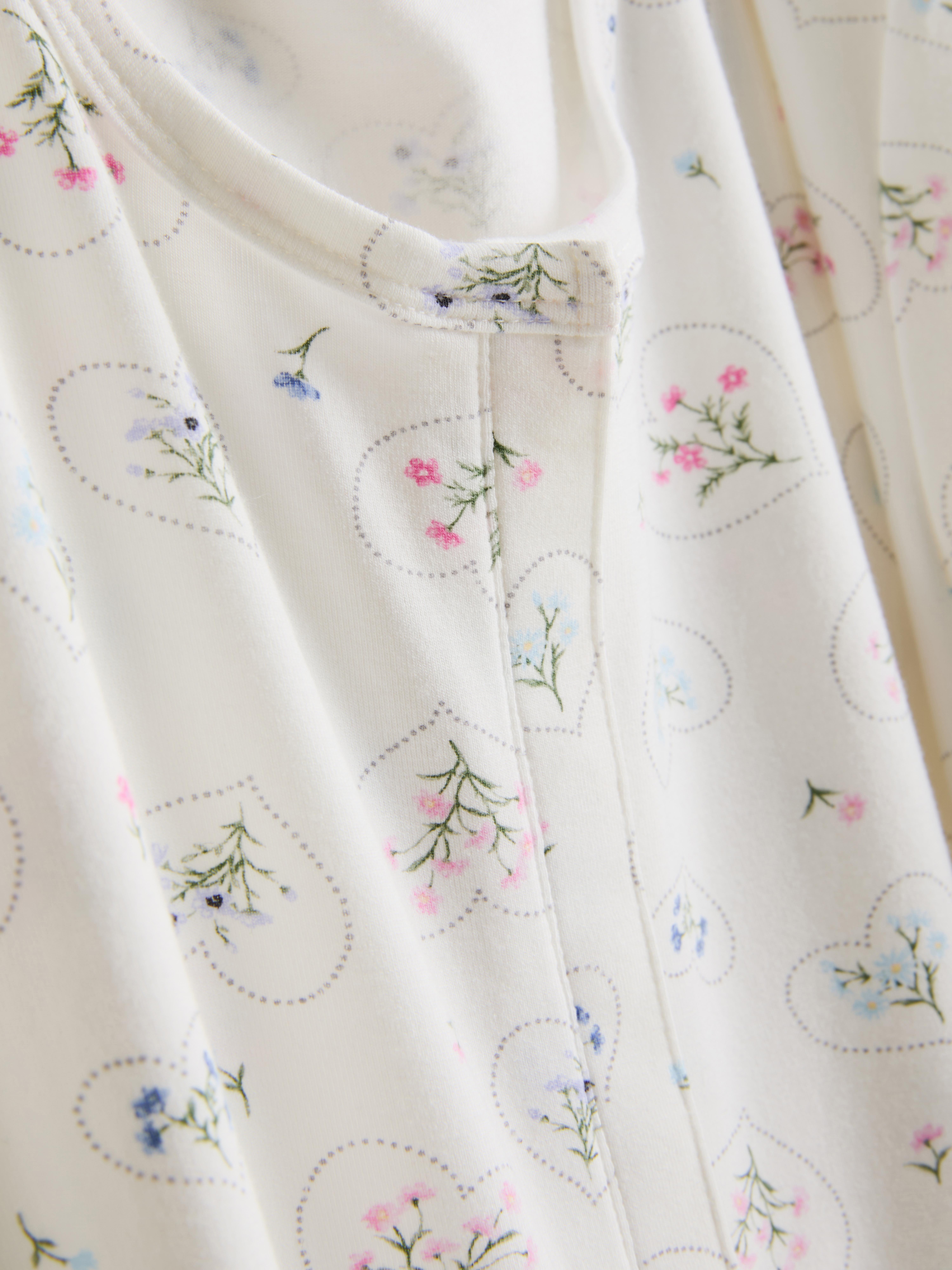 T-shirt de nuit décolleté à motif floral Maternité