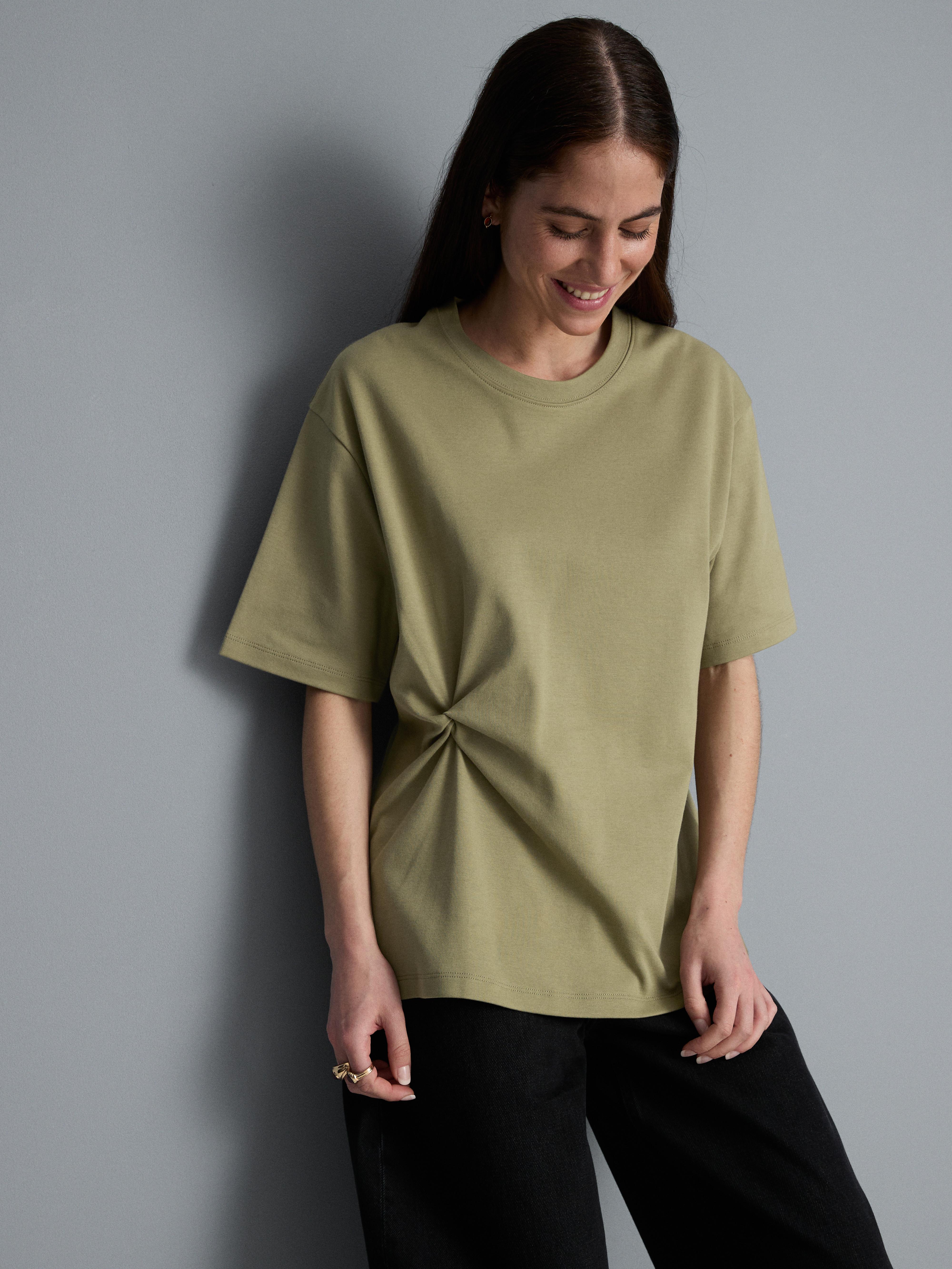 Katoenen T-shirt met gedraaid detail