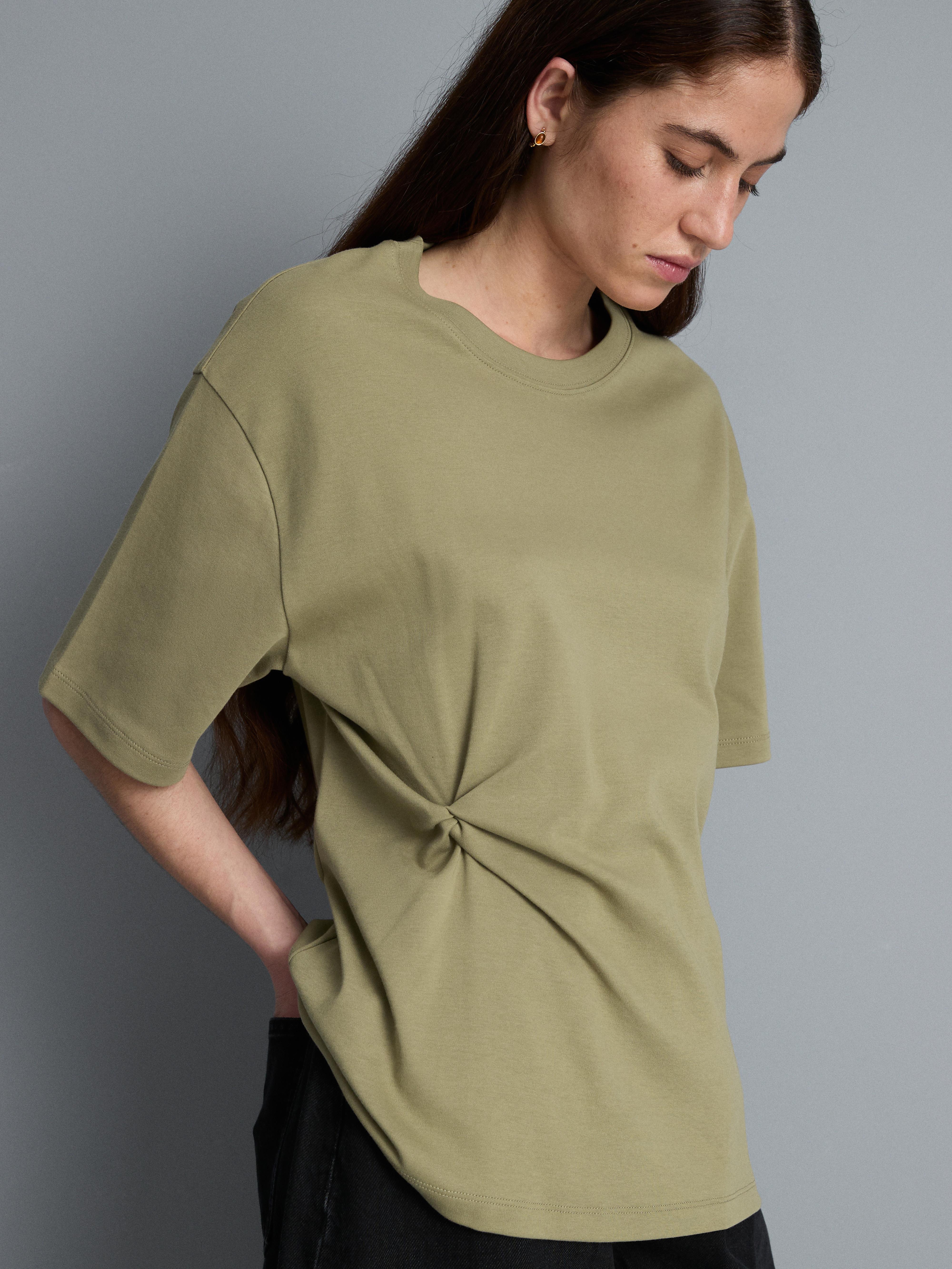 Katoenen T-shirt met gedraaid detail
