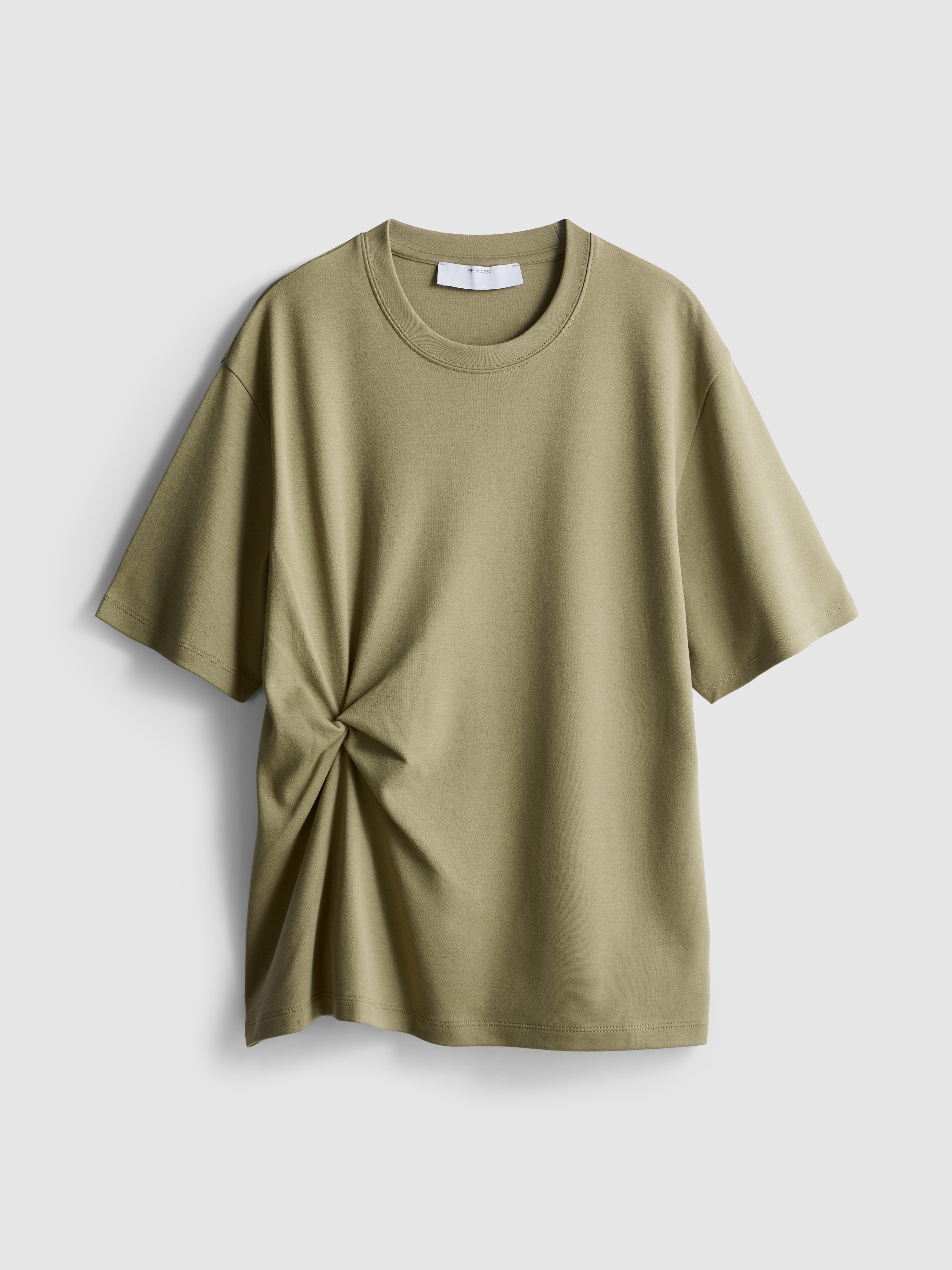 Katoenen T-shirt met gedraaid detail
