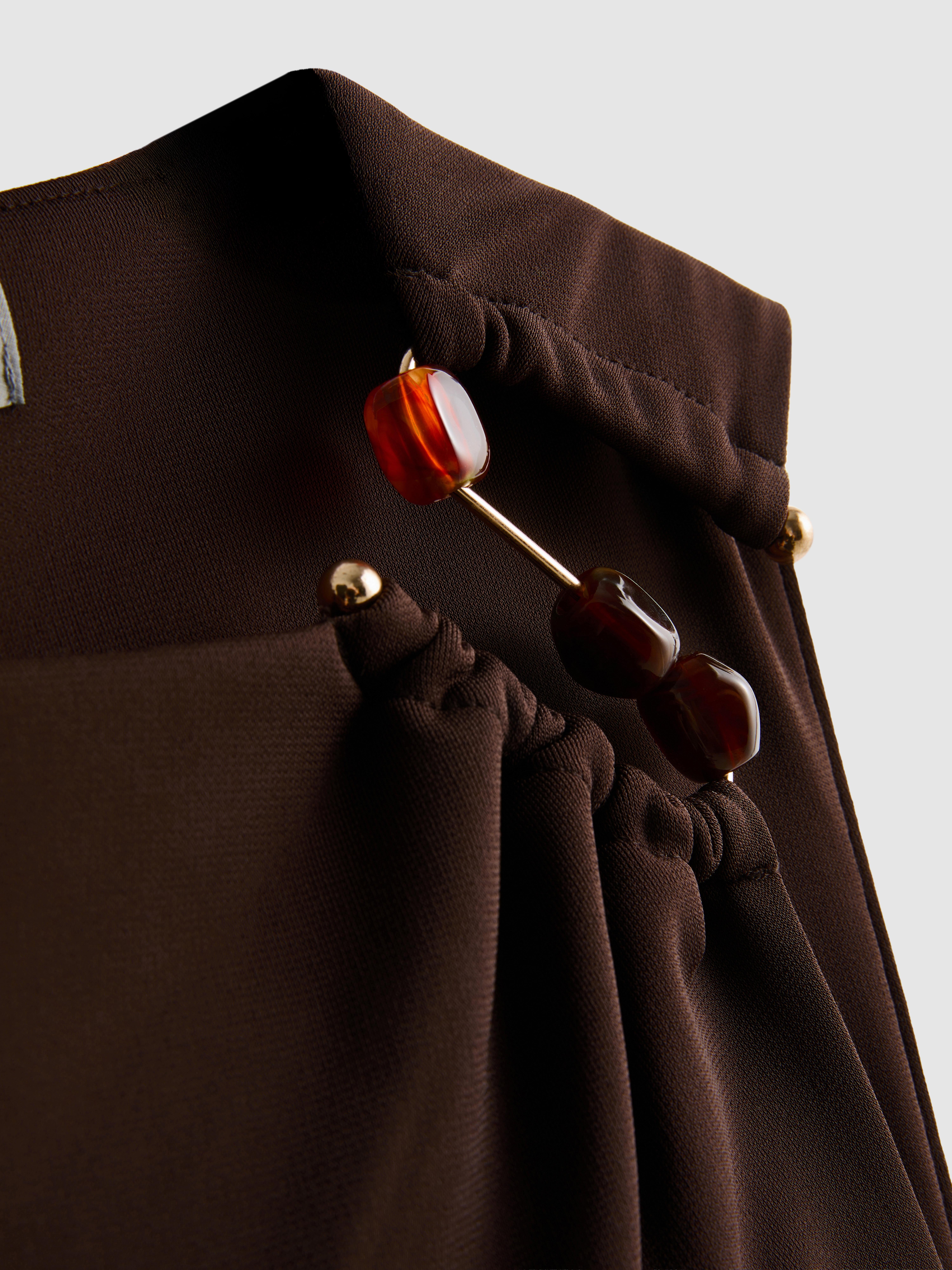 Womens Brown Ruched Hardware Asymmetric Midi Dress | Primark